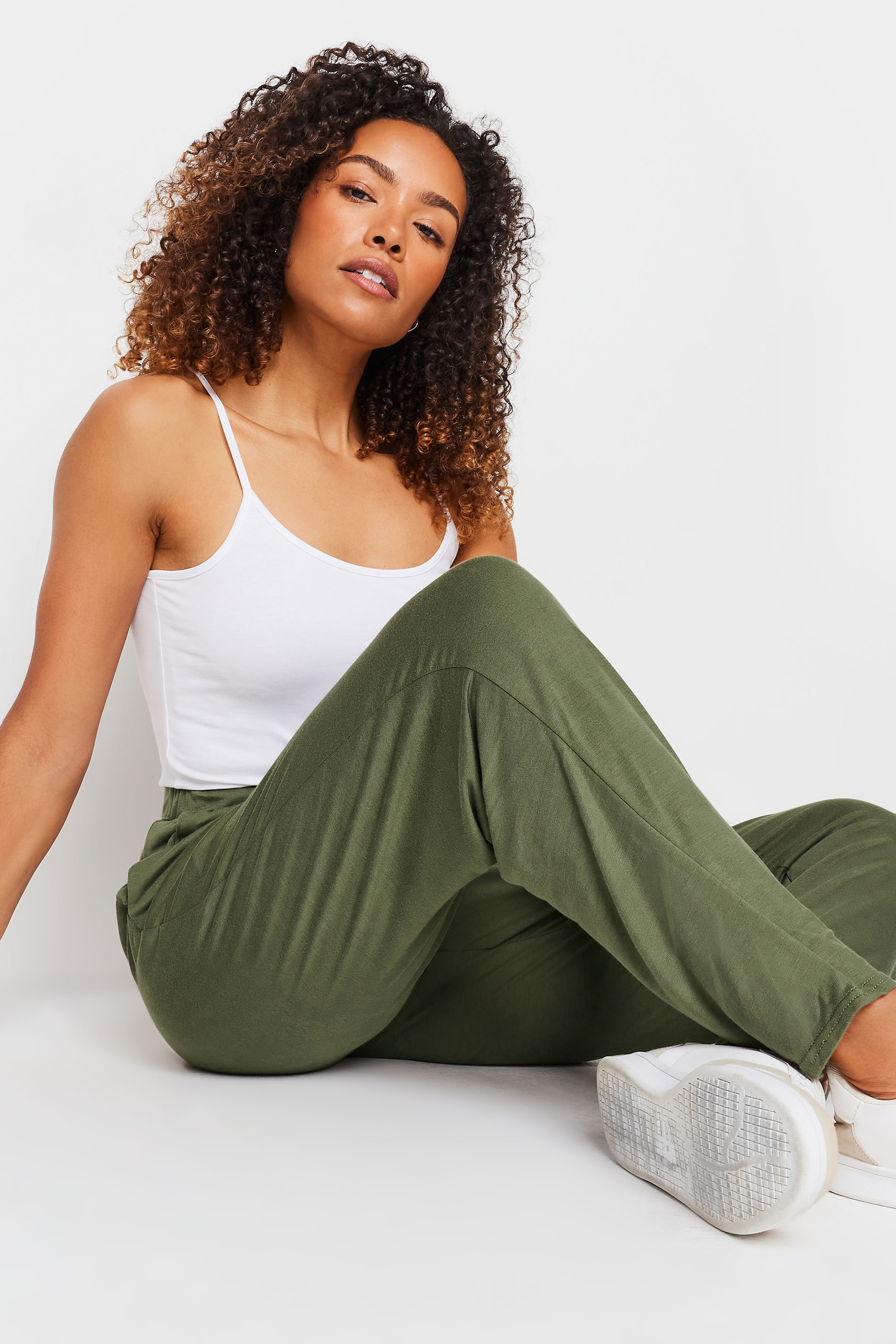 M&Co Khaki Green Hareem Jersey Trousers | M&Co 3