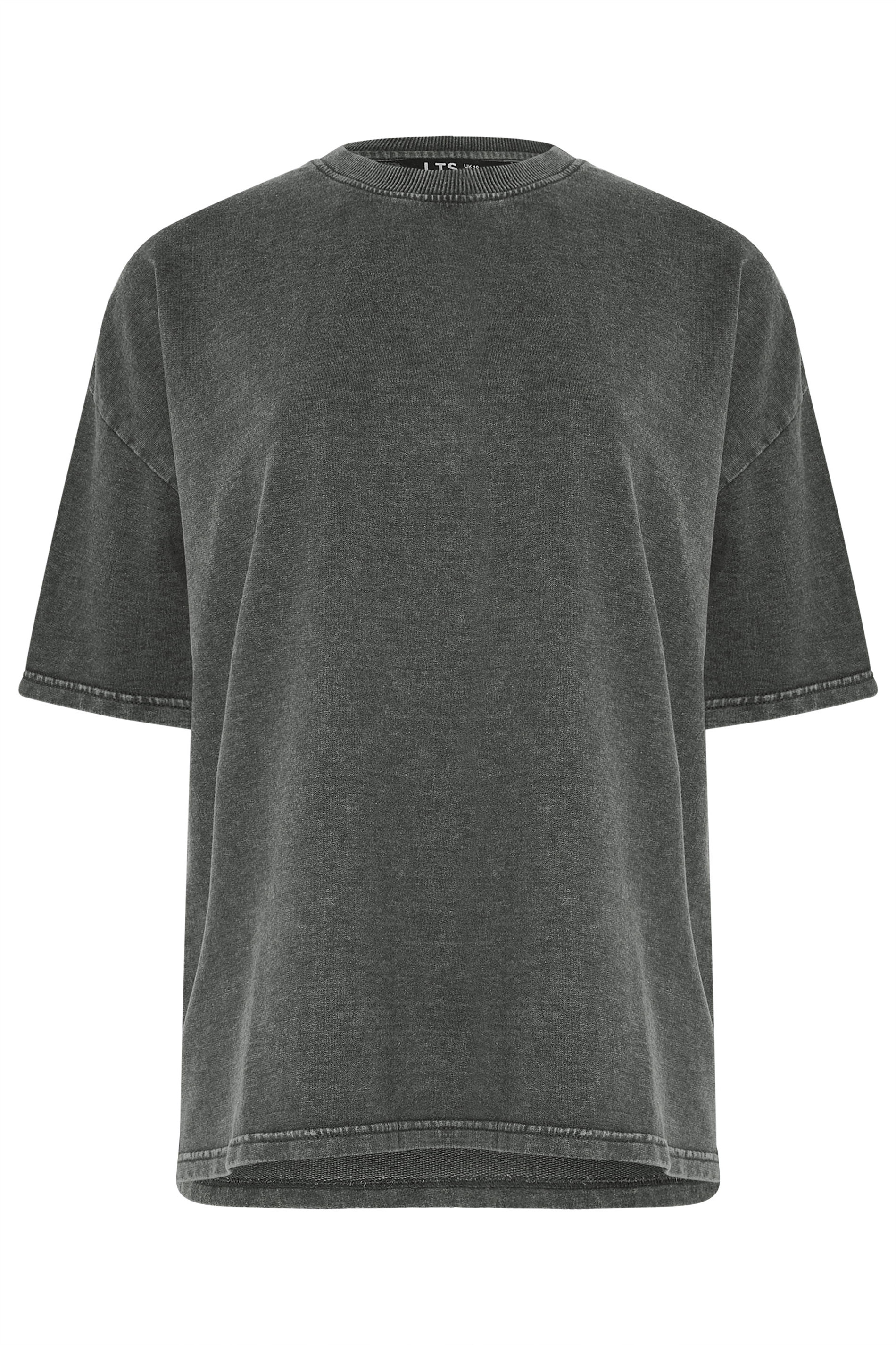 LTS Tall Grey Acid Wash Short Sleeve Sweat T-Shirt | Long Tall Sally 5