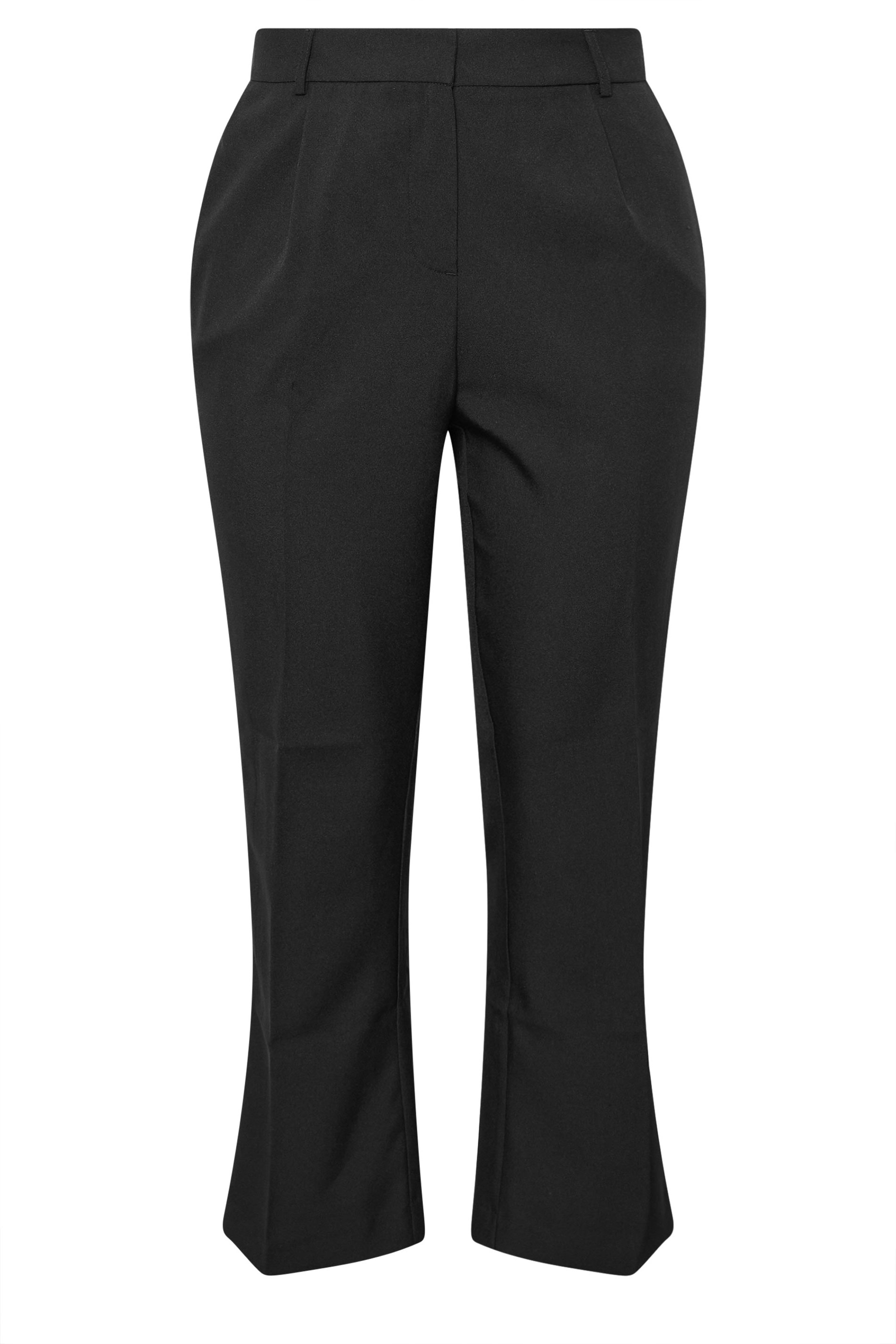 YOURS Plus Size Black Pleat Front Bootcut Trousers | Yours Clothing 5