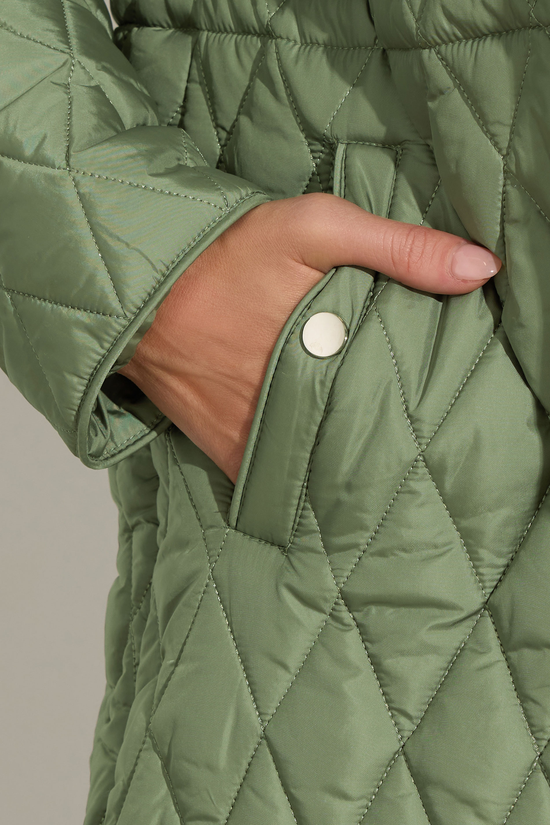 M&Co Sage Green Diamond Quilted Jacket | M&Co 8