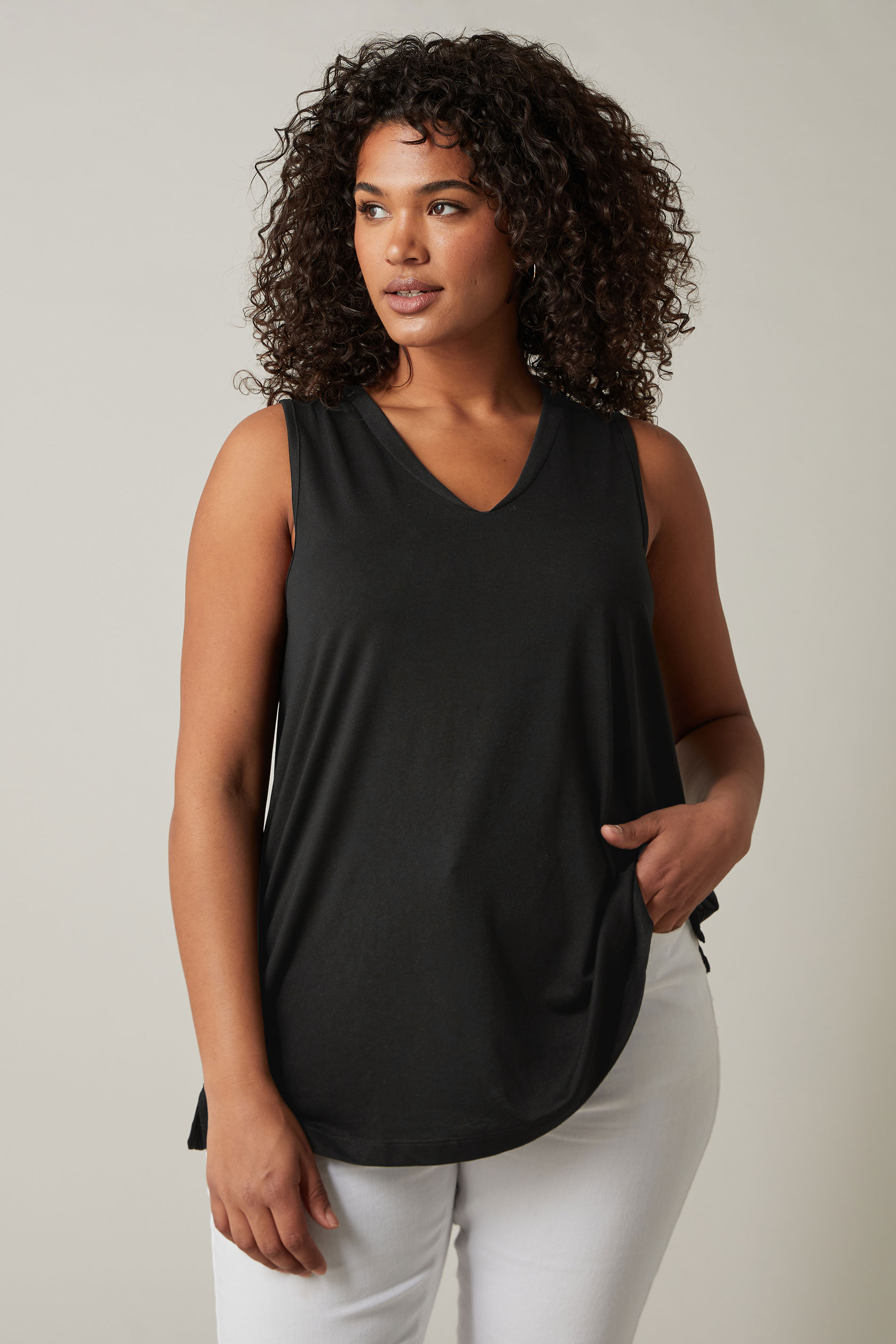 EVANS Plus Size Black Modal Rich Vest Top | Evans 4