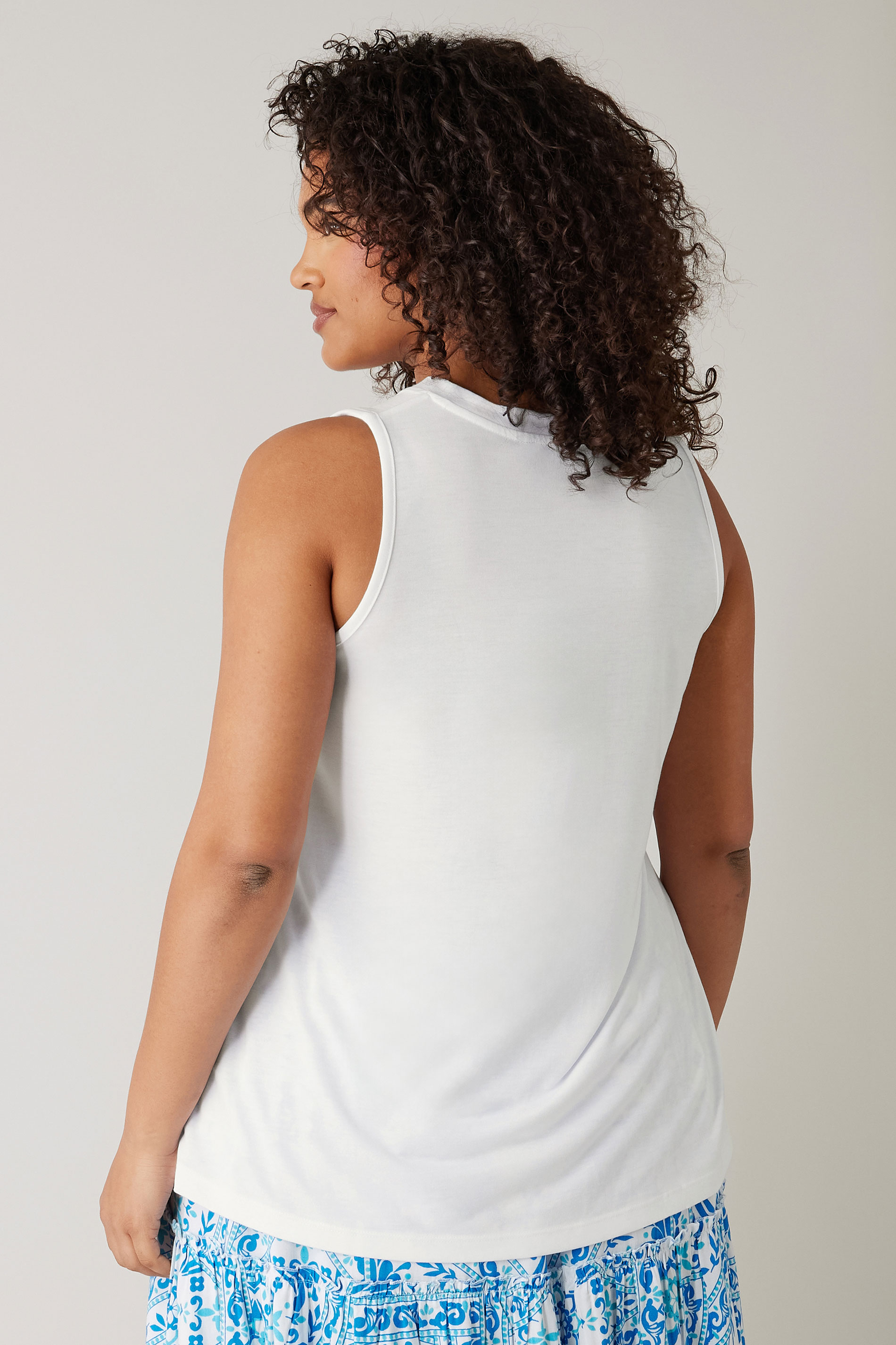 EVANS Plus Size White Modal Rich Vest Top | Evans 2
