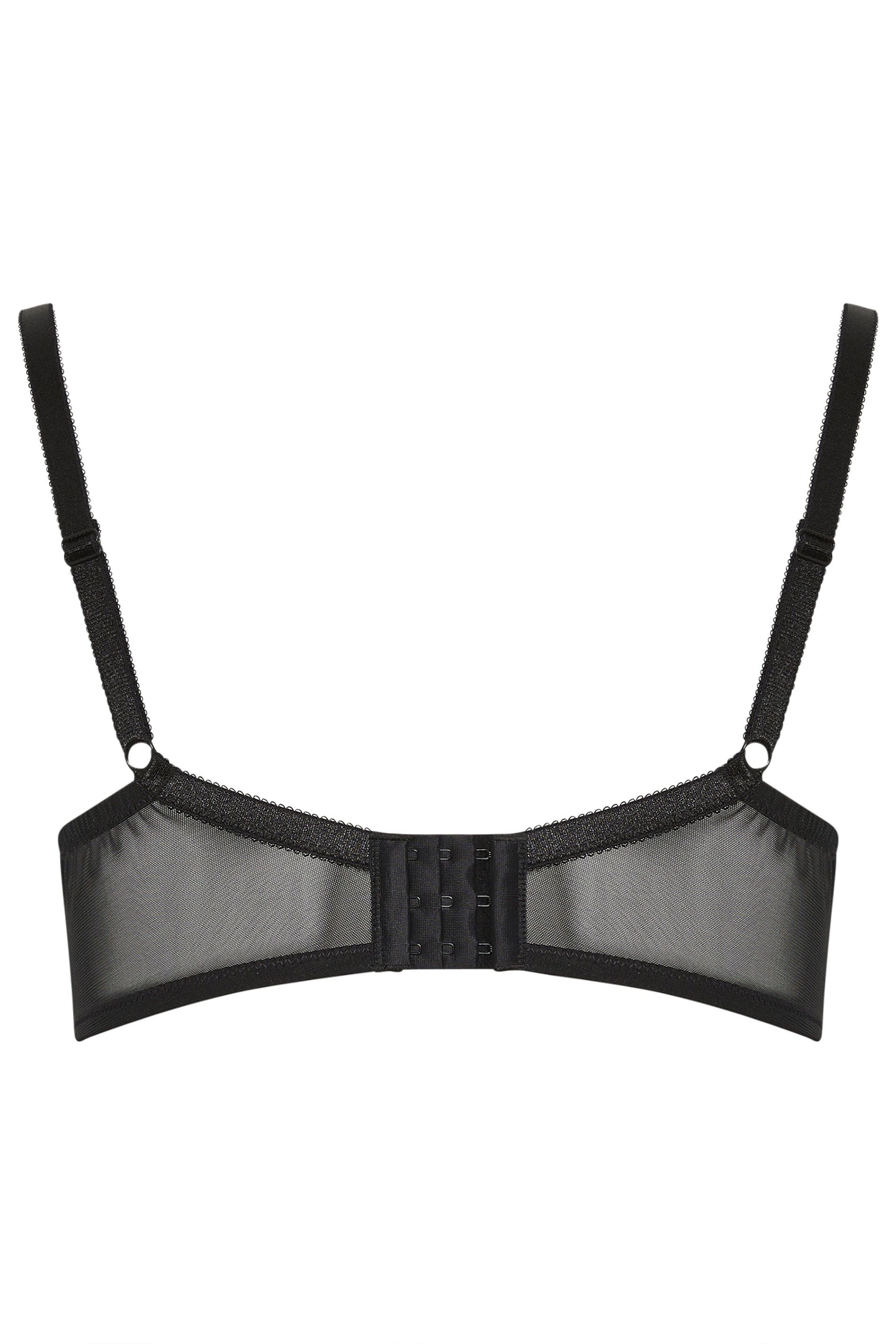 YOURS Plus Size Black Lace Padded Plunge Bra | Yours Clothing  6