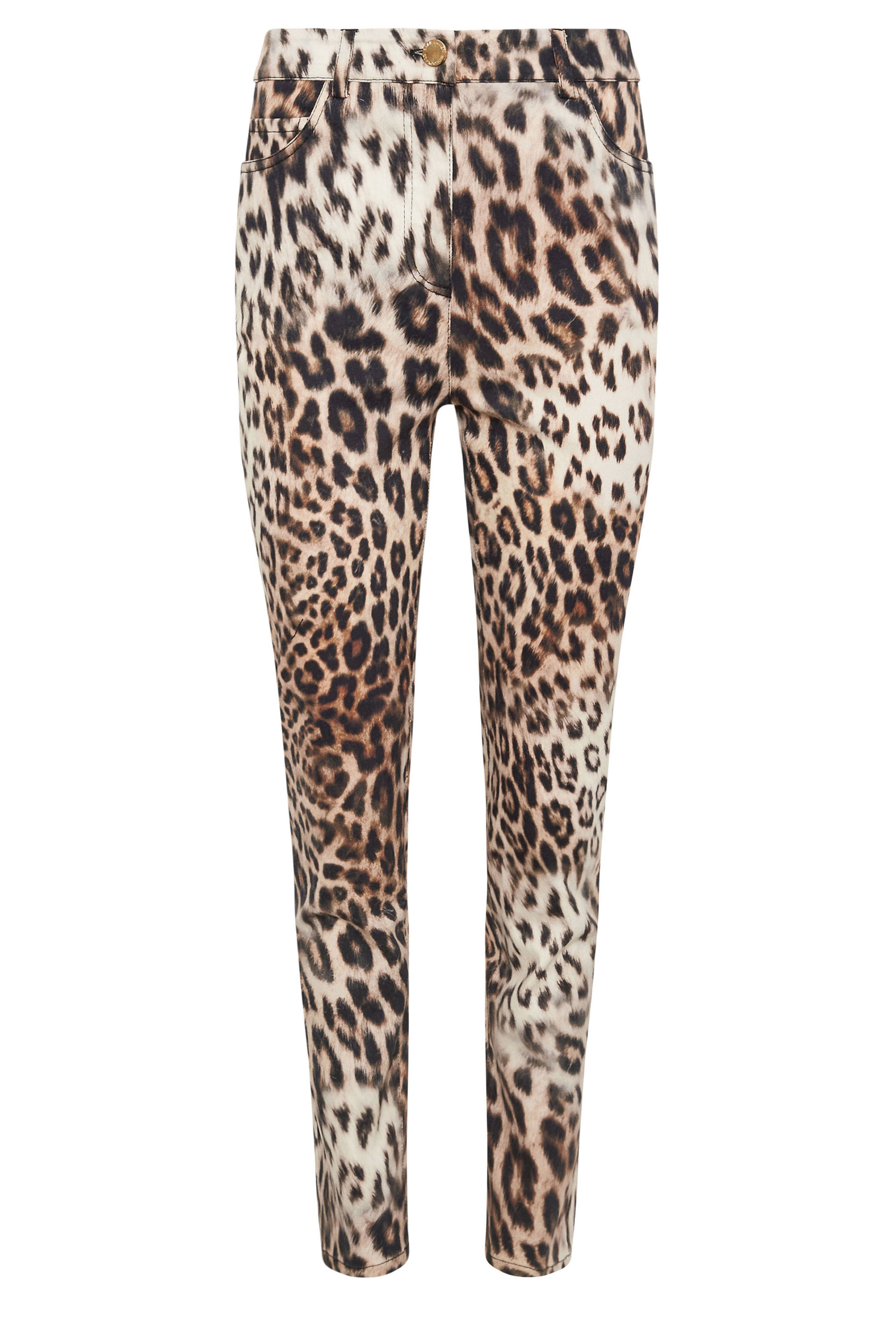 STAR Beige Brown Denim Leopard Straight Leg Jeans | StarByJM 7