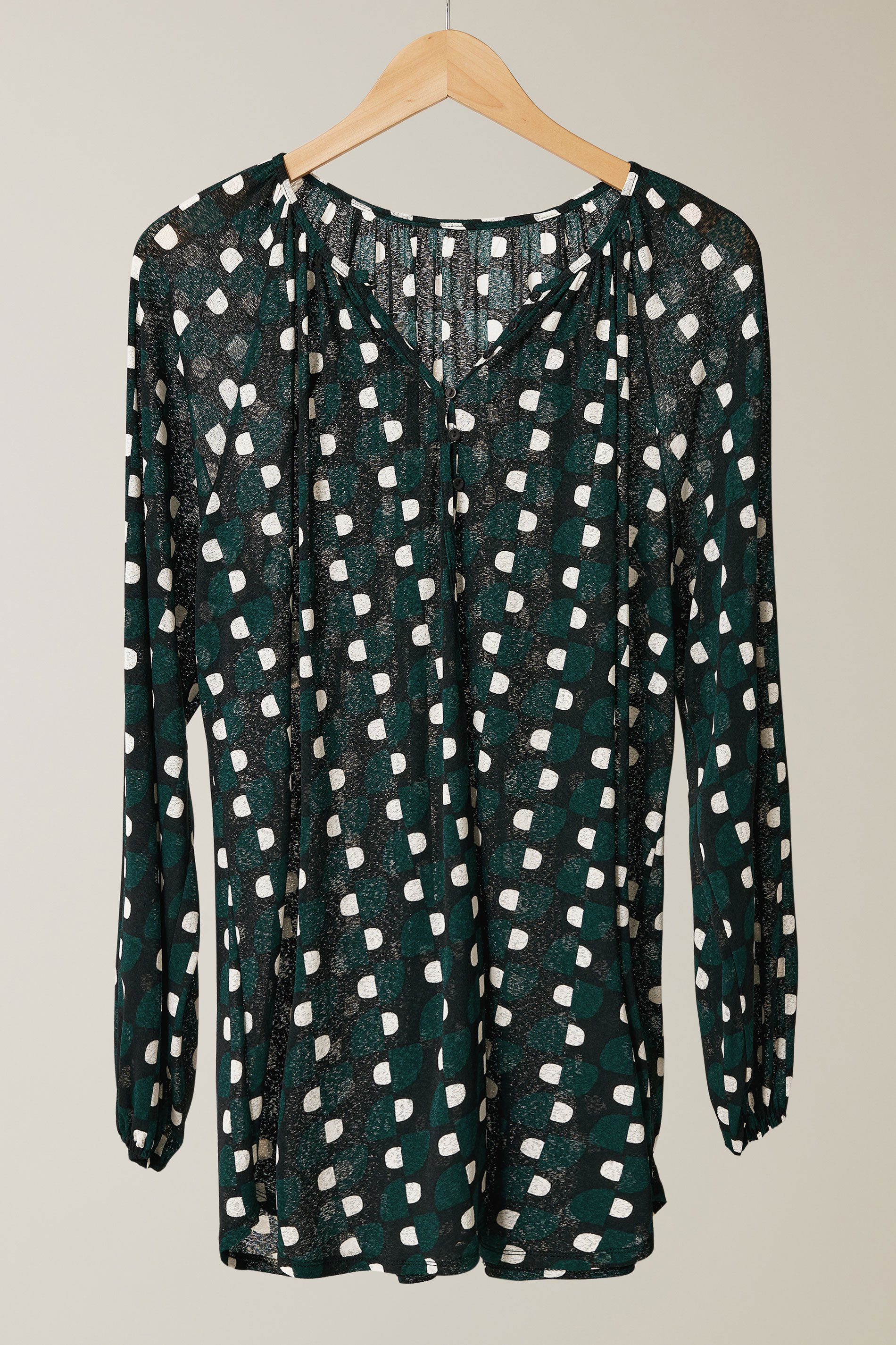 EVANS Plus Size Green Geometric Print Blouse | Evans 5