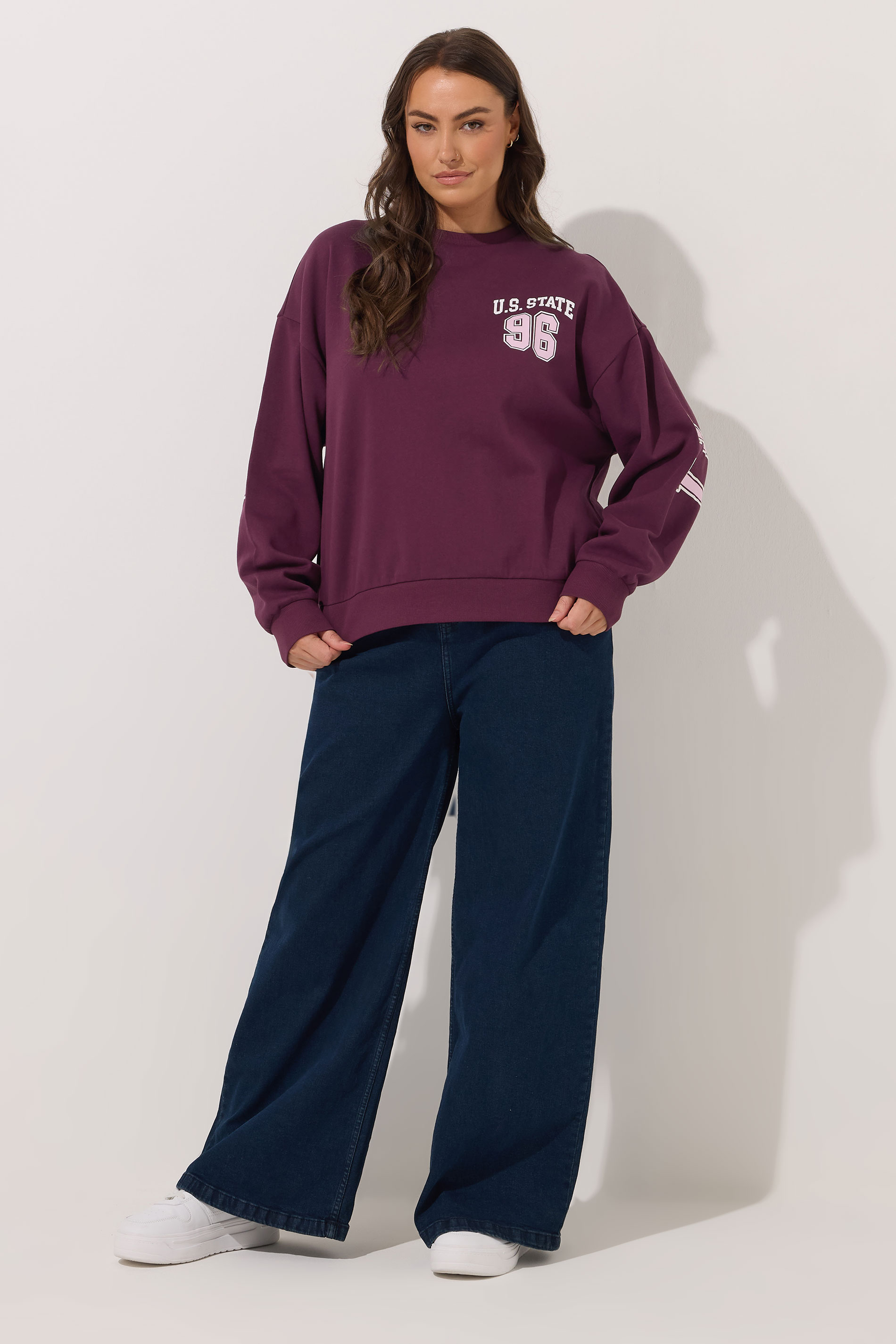 YOURS Plus Size 'Illinois' Red Back Print Sweatshirt | Yours Clothing 2