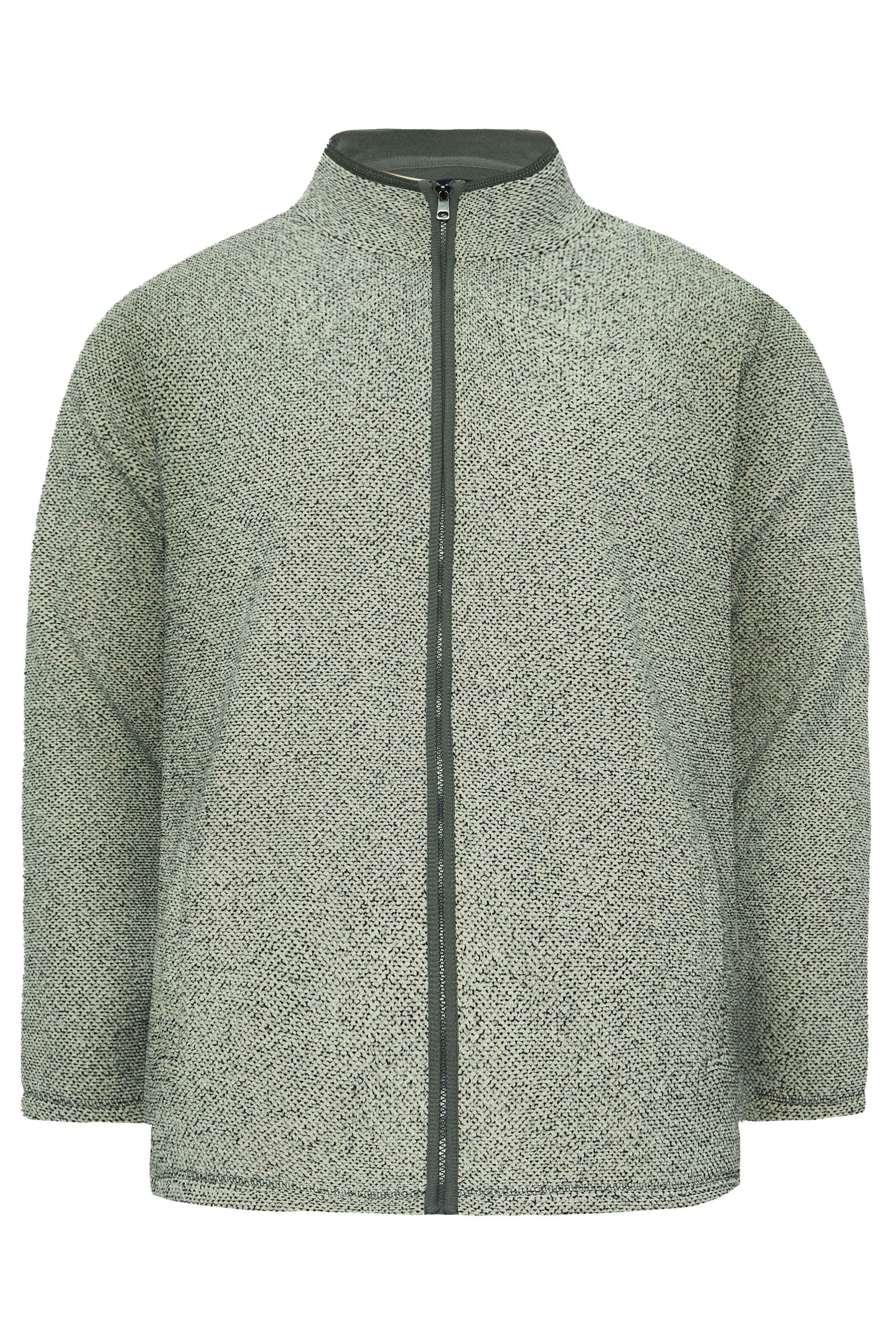 BadRhino Big & Tall Grey Textured Zip Through Fleece | BadRhino 4