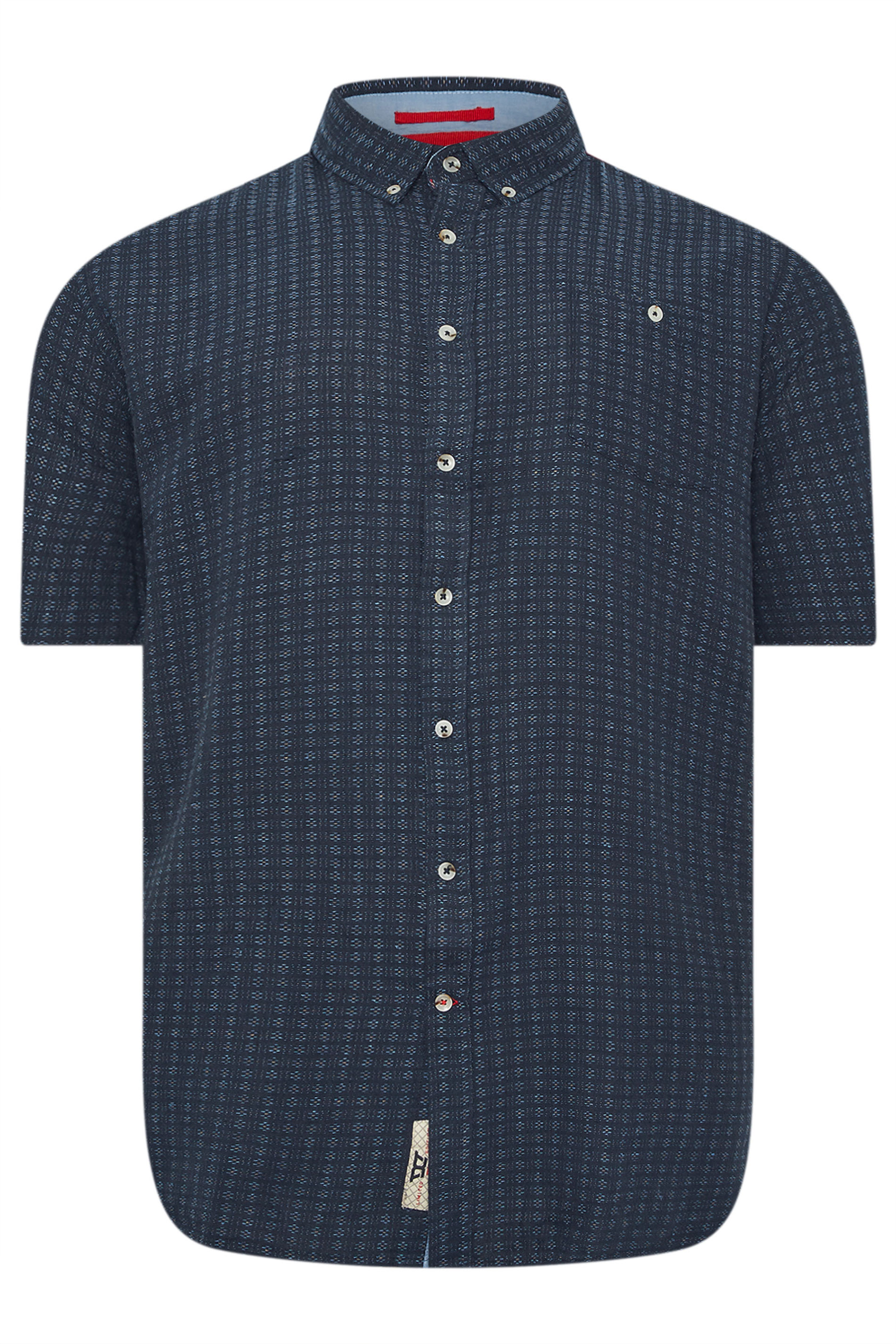 D555 Navy Blue Jacquard Linen Shirt | BadRhino 2