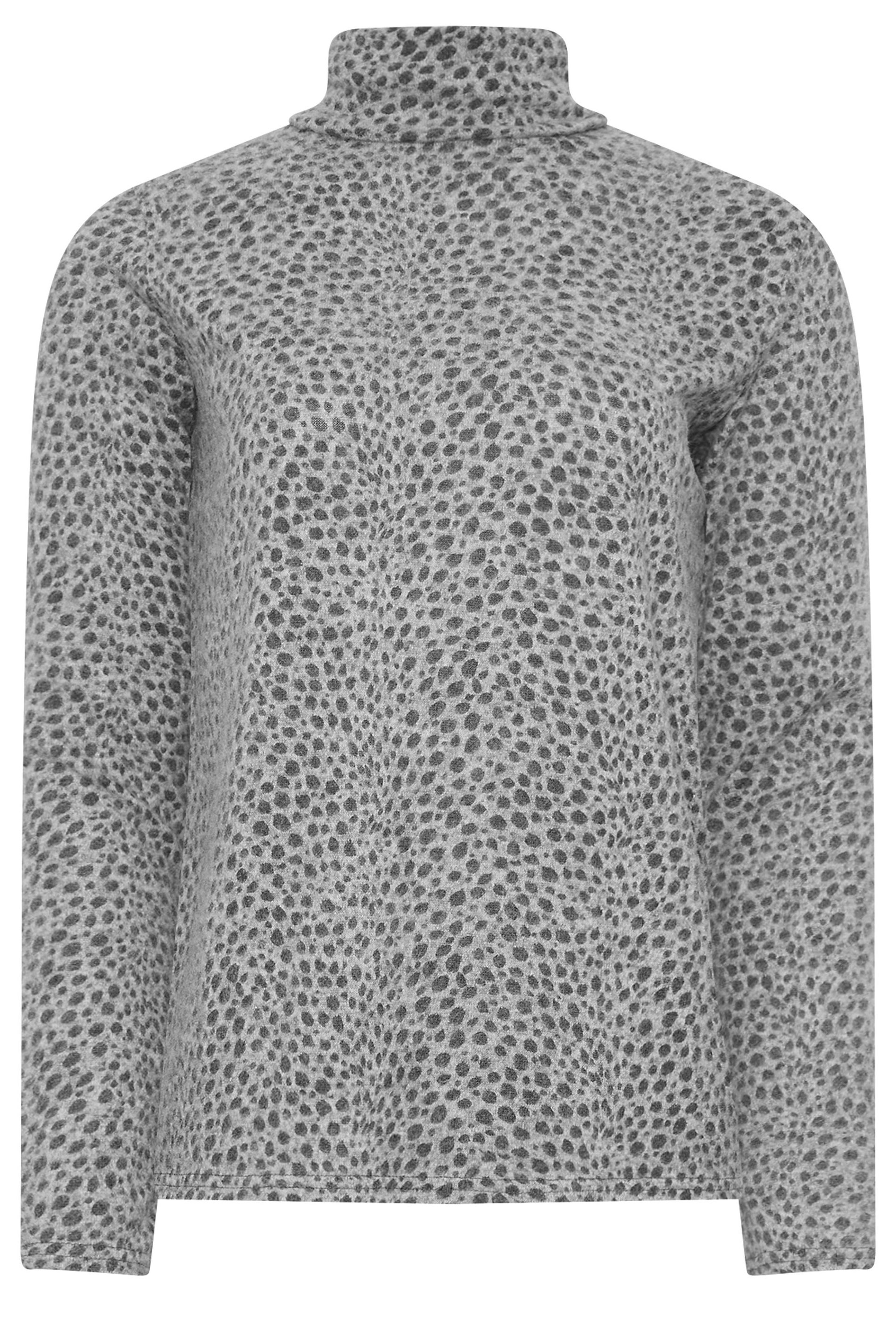 LTS Tall Grey Soft Touch Animal Print Top | Long Tall Sally 5