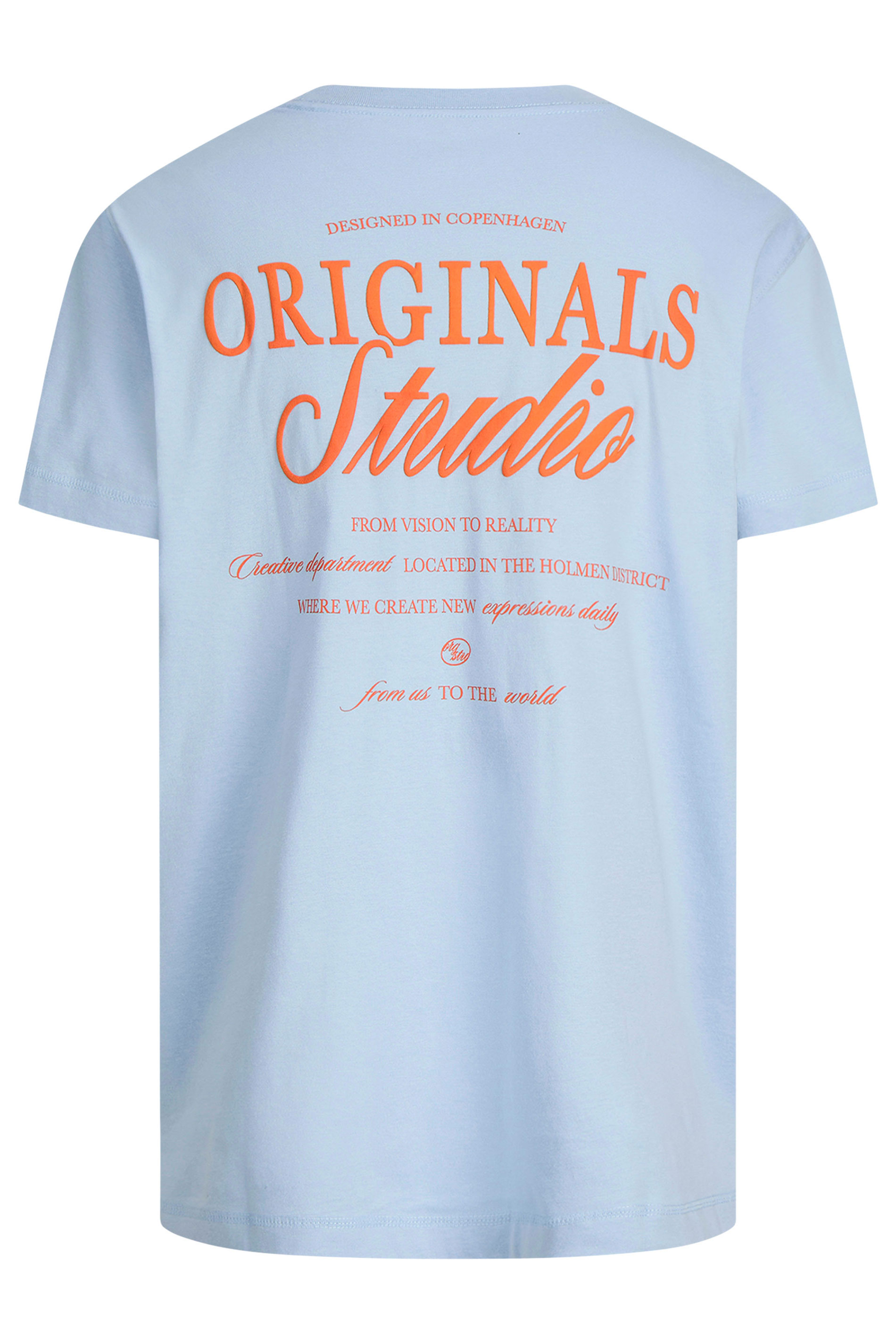 JACK & JONES Big & Tall Light Blue Crew Neck Back Graphic Tee | BadRhino 5