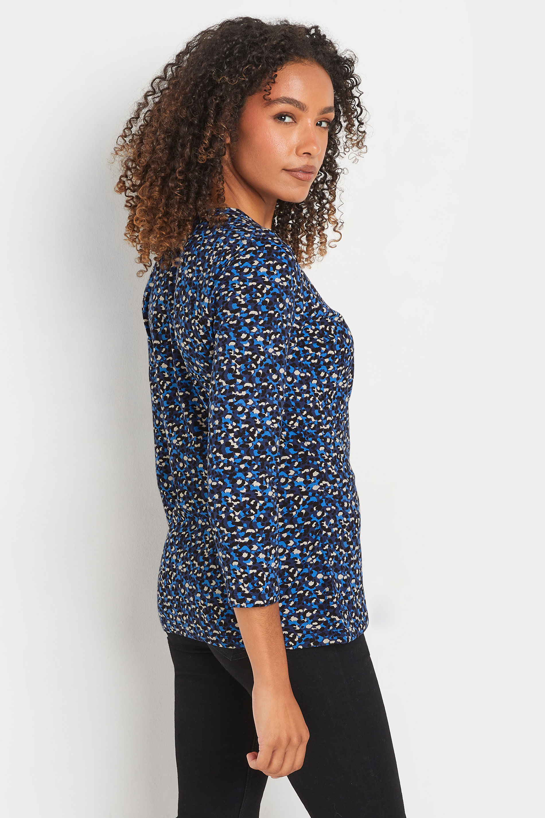 M&Co 2 PACK Blue & Black Animal Print Wrap Tops | M&Co 5