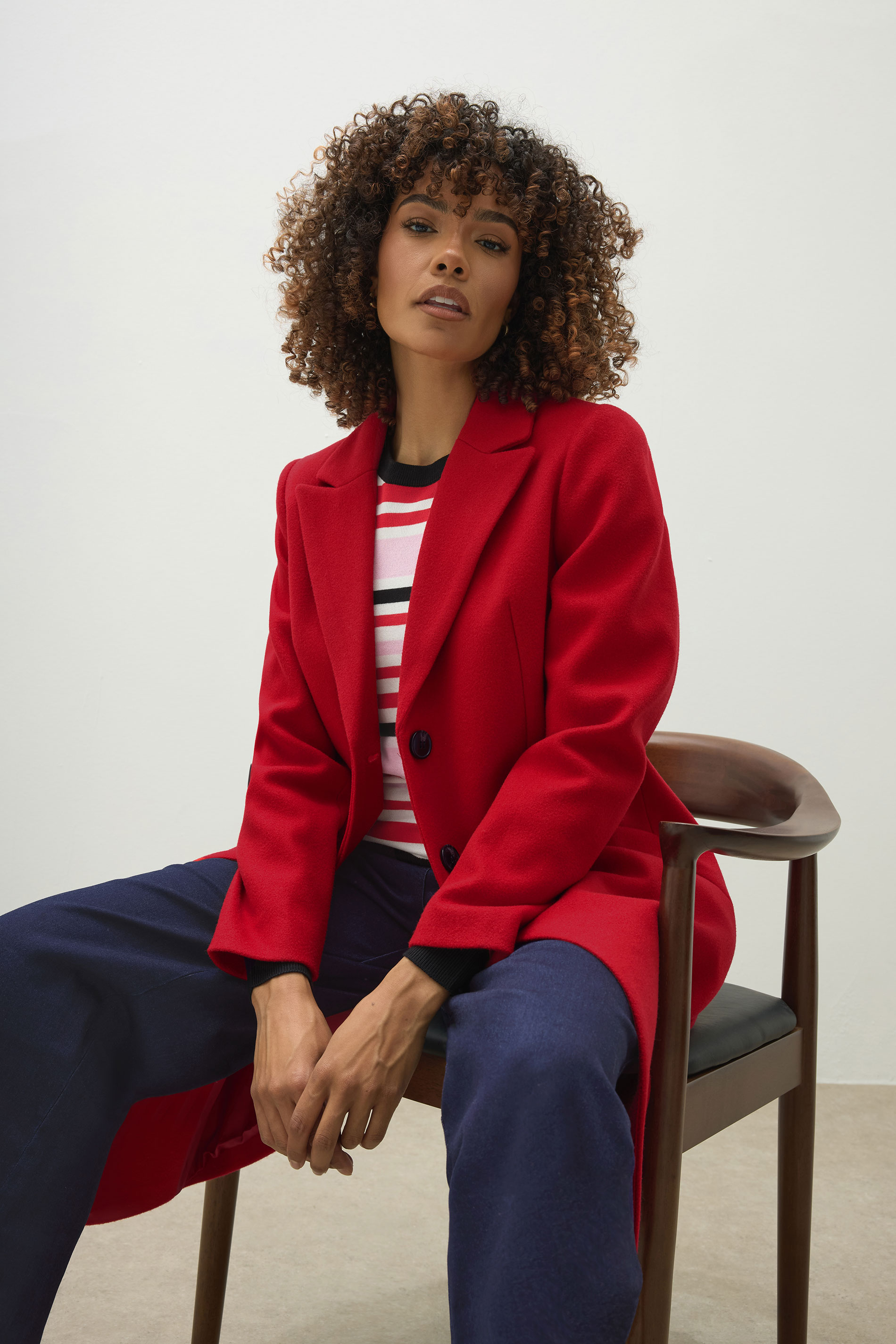 M&Co Red Midi Tailored Formal Coat | M&Co 1