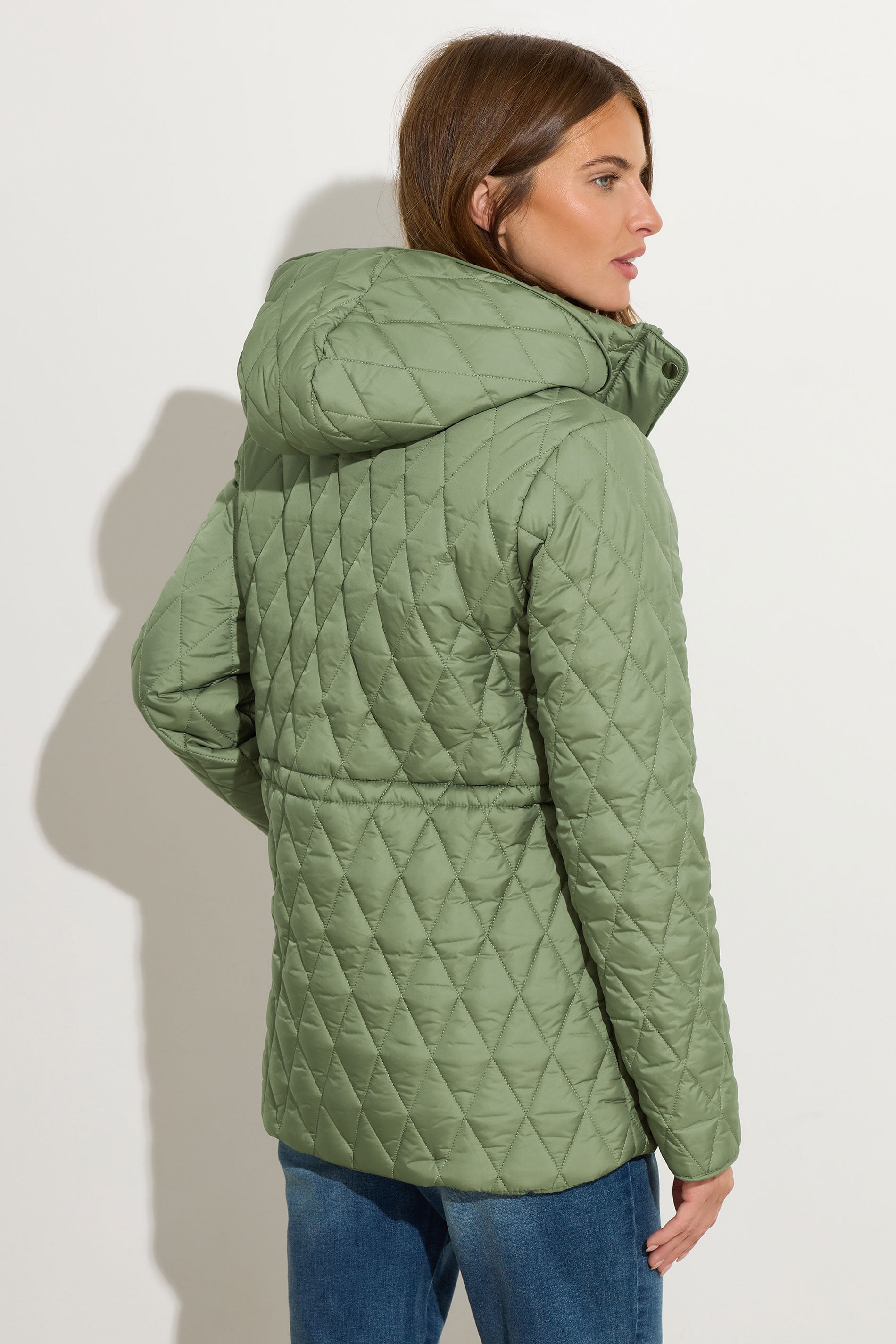 M&Co Sage Green Diamond Quilted Jacket | M&Co 6
