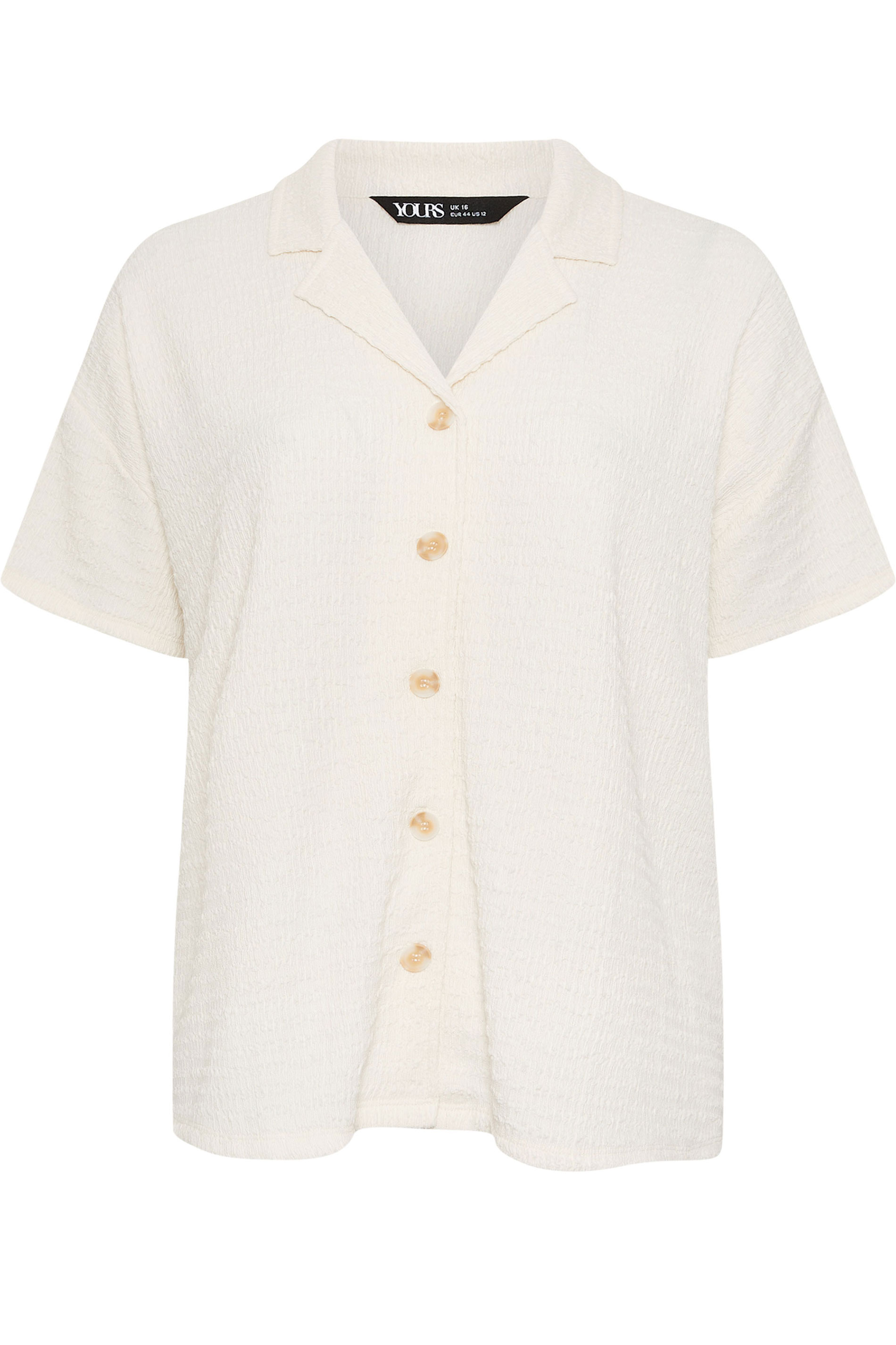 YOURS Plus Size Ivory White Textured Shirt | Yours Clothing 7