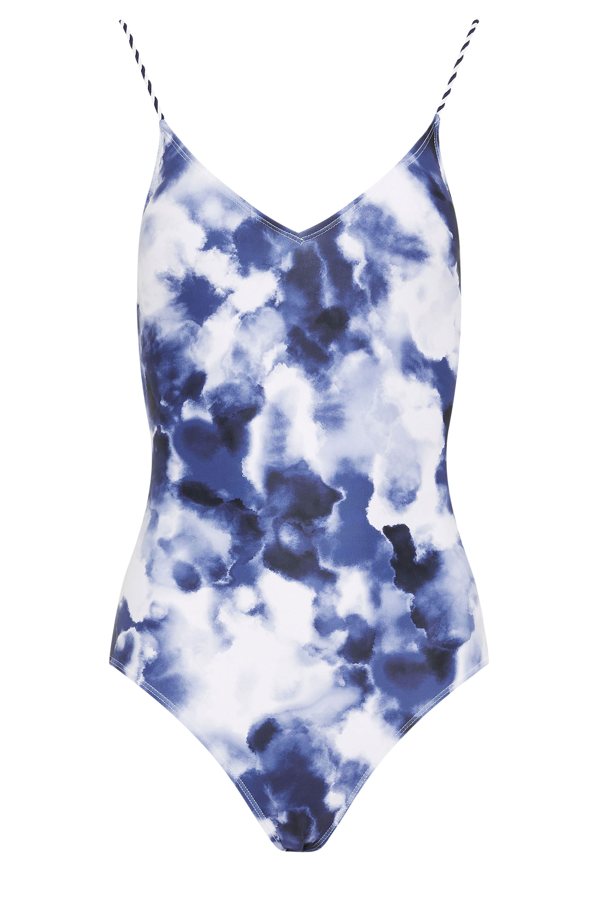 LTS Tall Women's Blue Abstract Twist Strap Swimsuit | Long Tall Sally 5