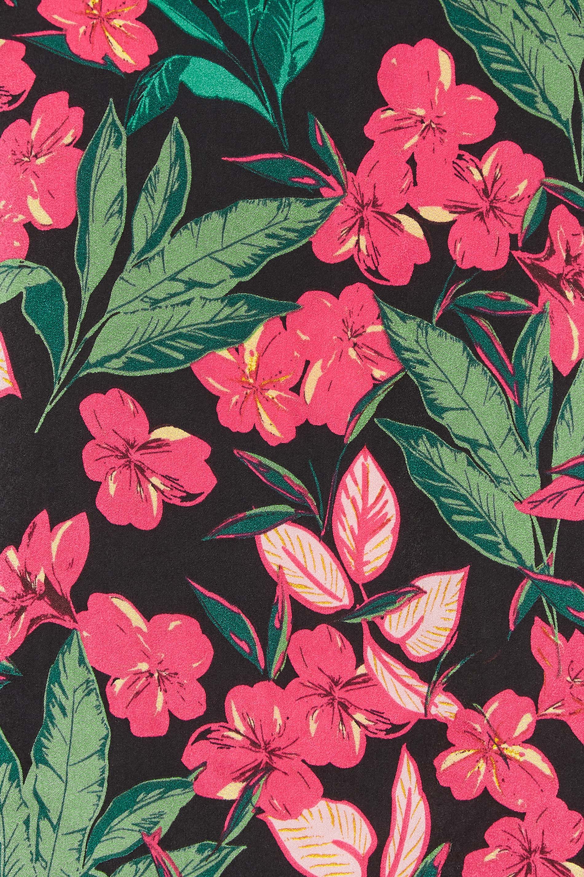 M&Co Black Floral Print Puff Sleeve Blouse | M&Co  5