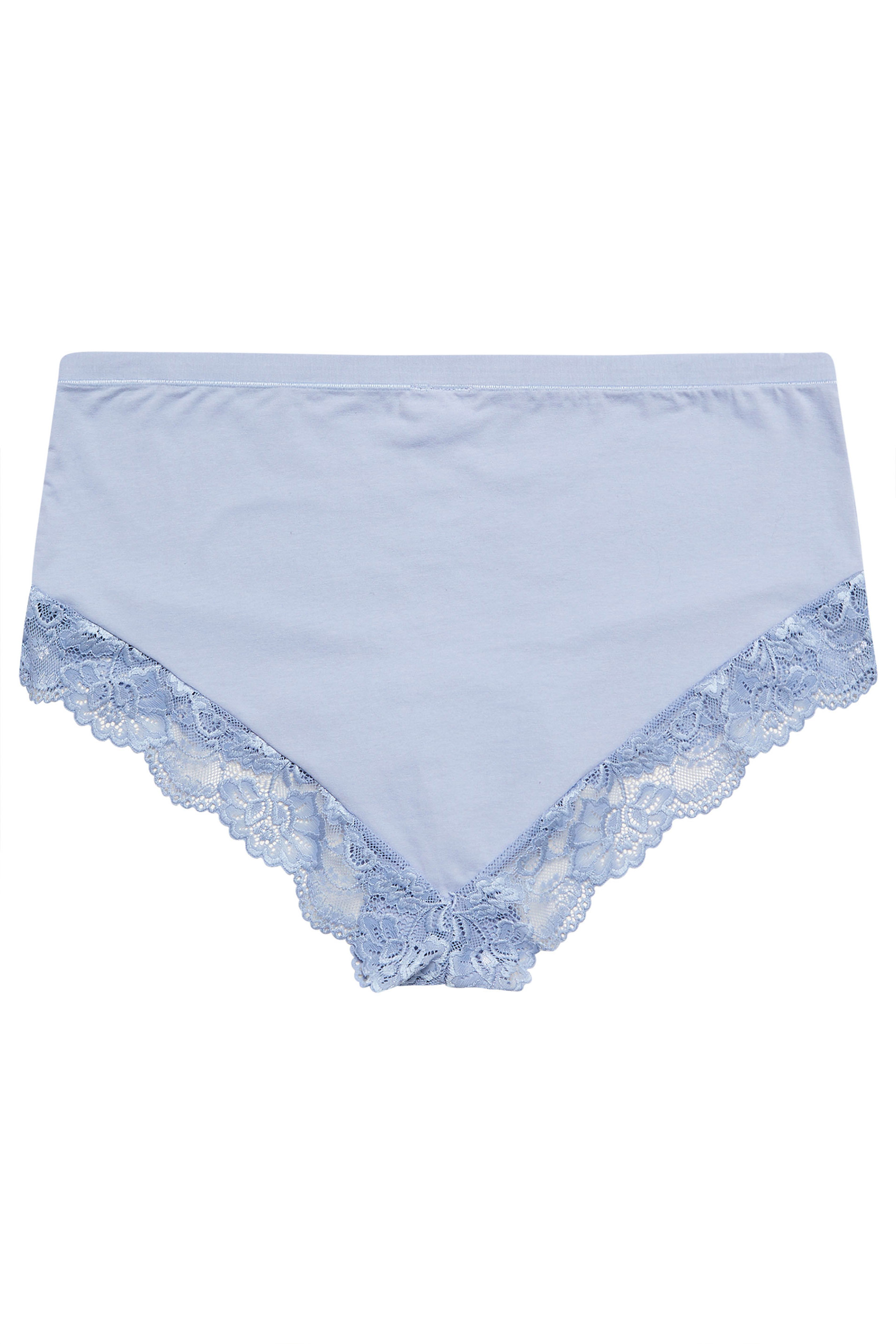YOURS Plus Size Blue Hi Shine Lace Full Brief | Yours Clothing 6