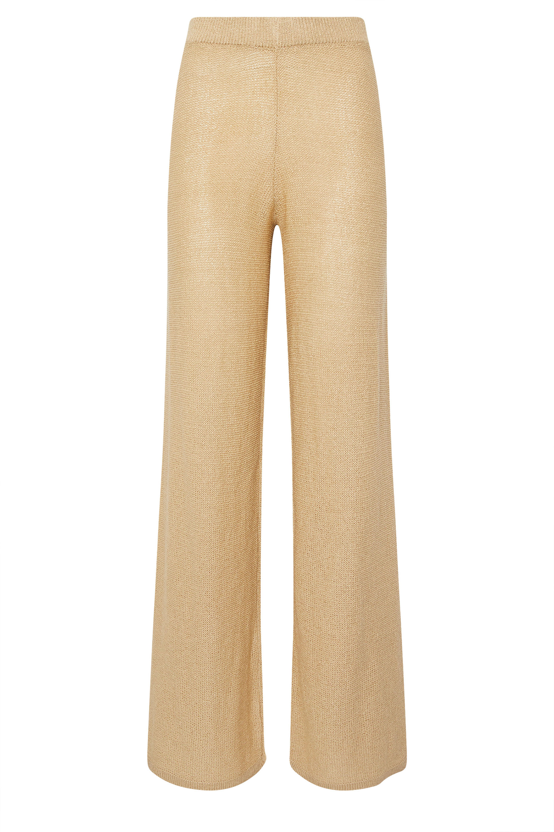 LTS Tall Natural Brown Knitted Wide Leg Trouser | Long Tall Sally 6