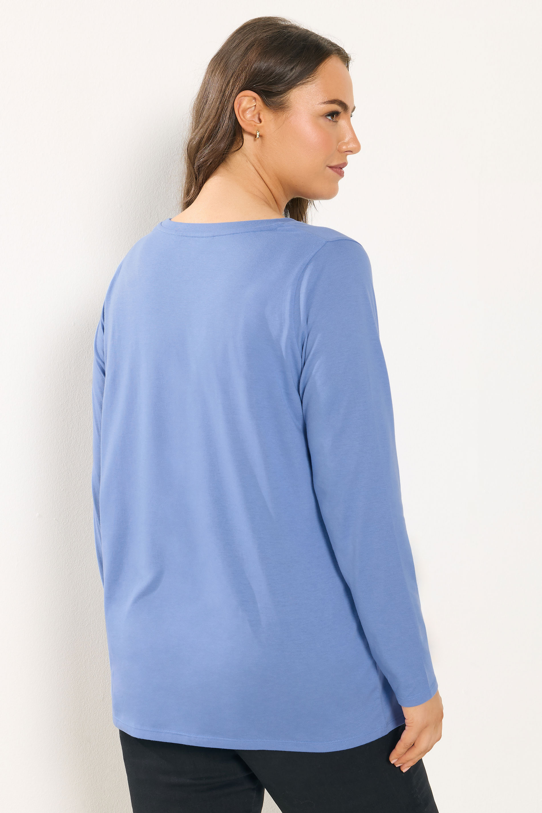YOURS Plus Size 3 PACK Green & Blue Long Sleeve T-Shirts | Yours Clothing  7