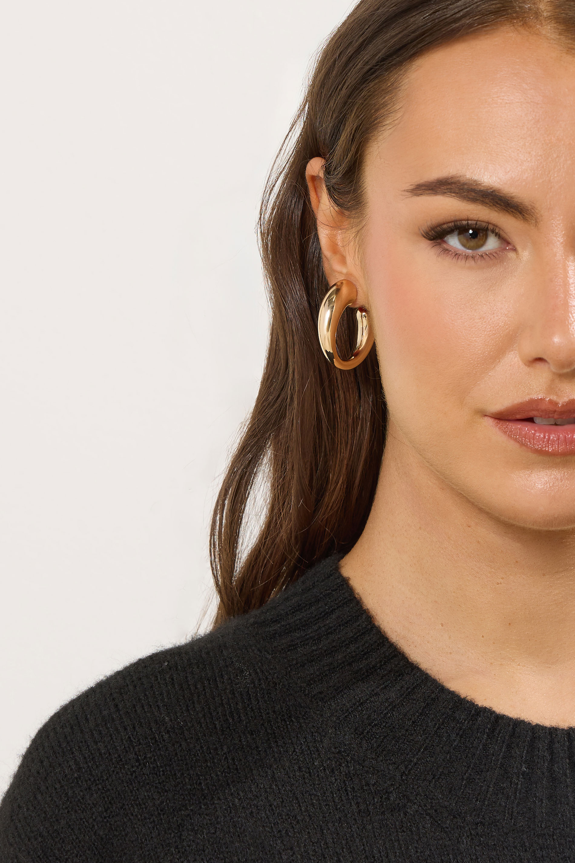 YOURSET 3 PACK Gold Tone Teardrop Hoop Earring Set | Yours Clothing 2