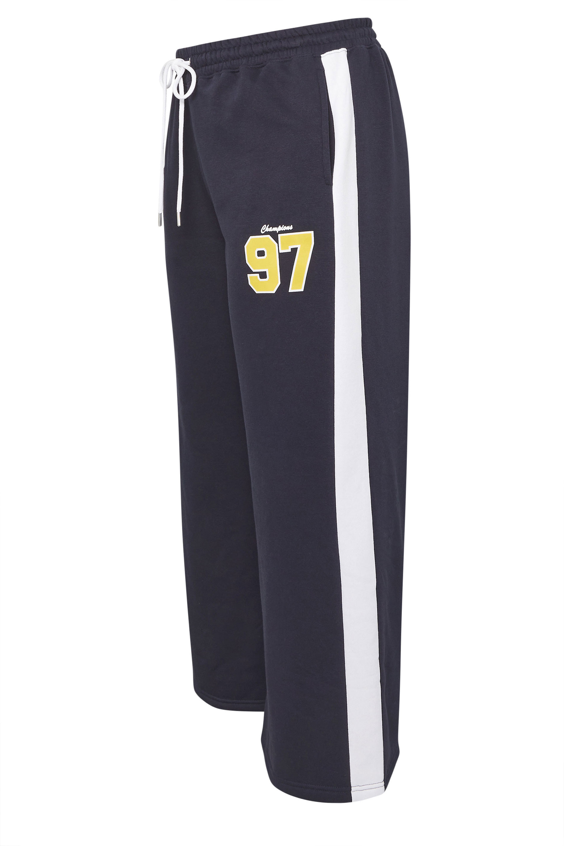 LIMITED COLLECTION Plus Size Navy Blue '97' Varsity Wide Leg Joggers | Yours Clothing 6