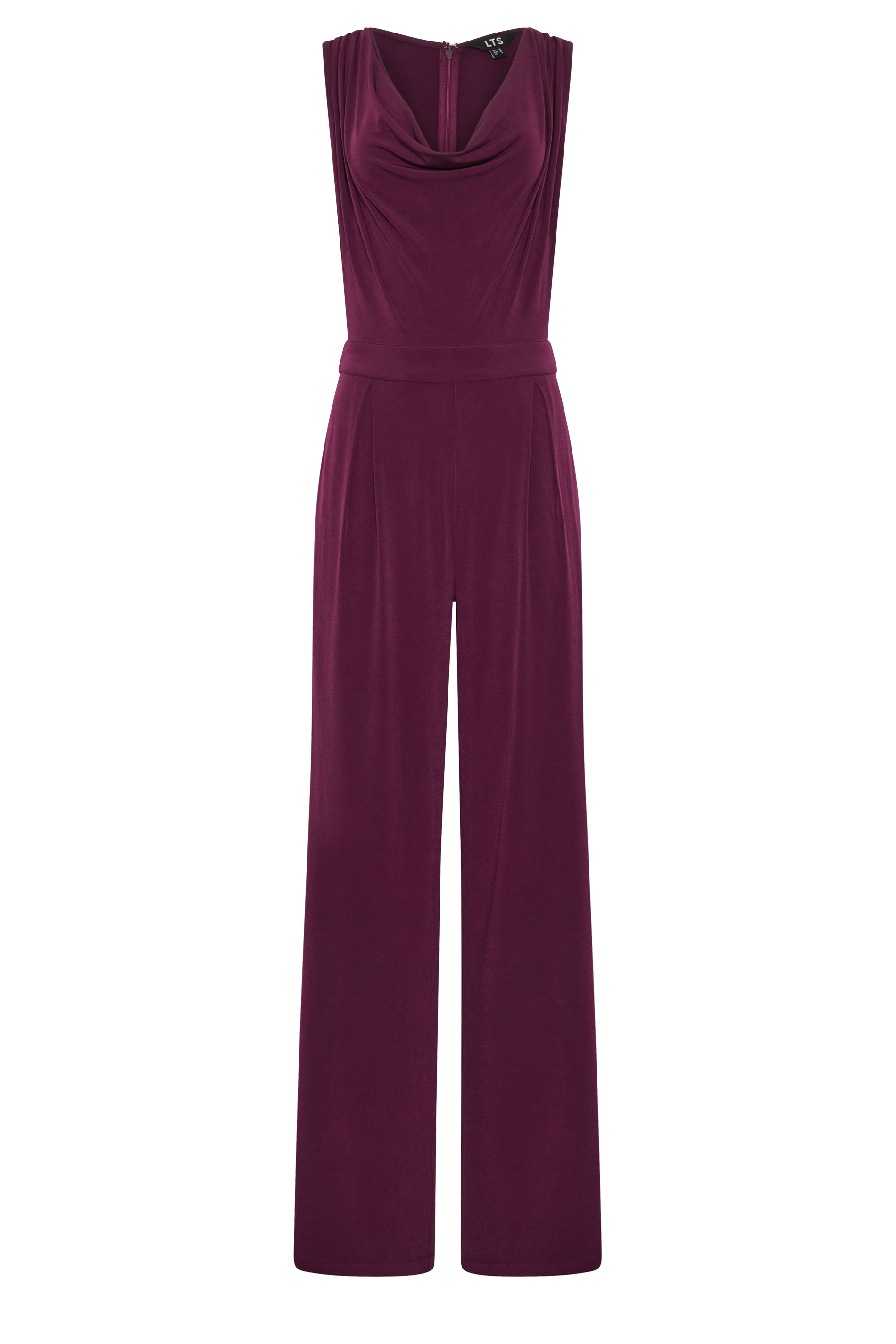 LTS Tall Women's Plum Purple Cowl Neck Wide Leg Jumpsuit | Long Tall Sally 5