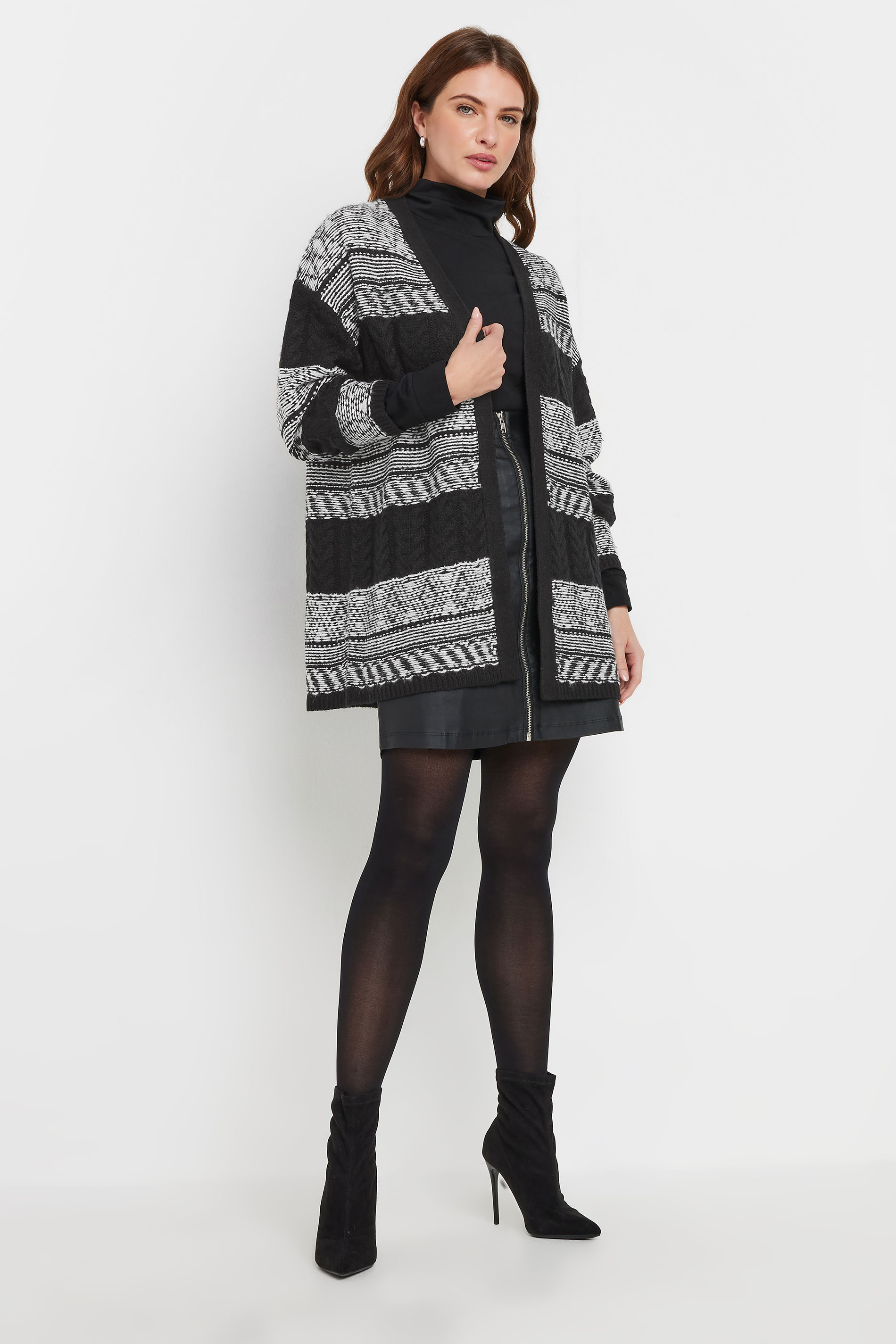 M&Co Black Fairisle Longline Cardigan | M&Co  2