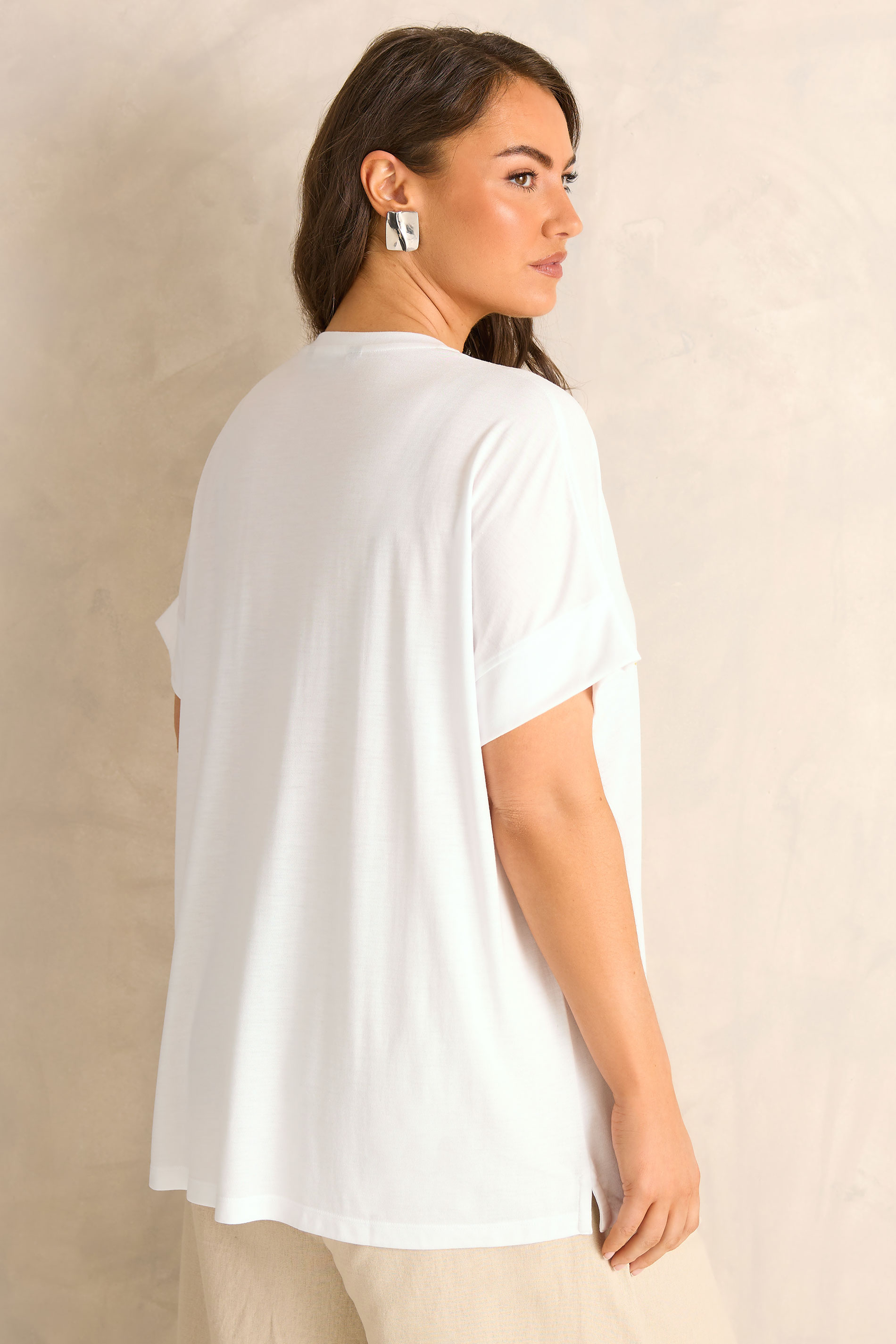 EVANS Plus Size White Lemon Print Graphic T-Shirt | Evans 4