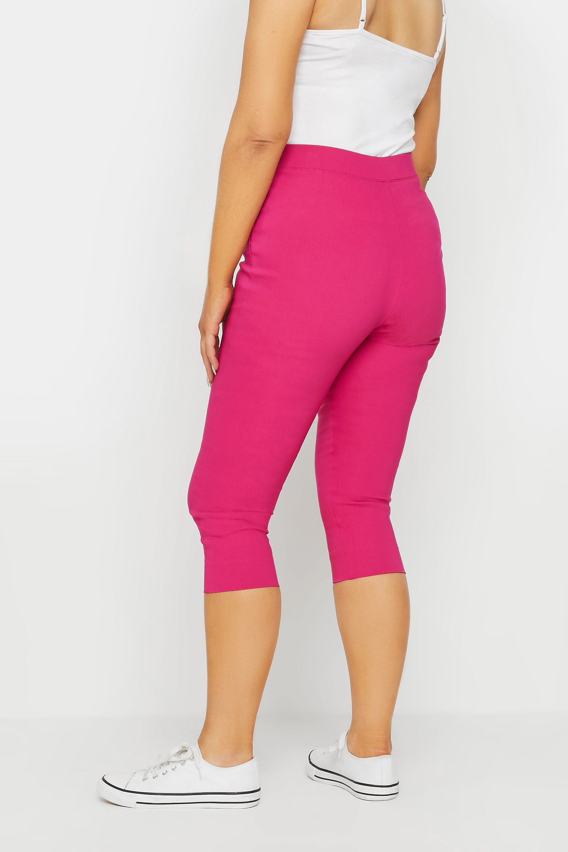 M&Co Hot Pink Cropped Bengaline Trousers | M&Co 2