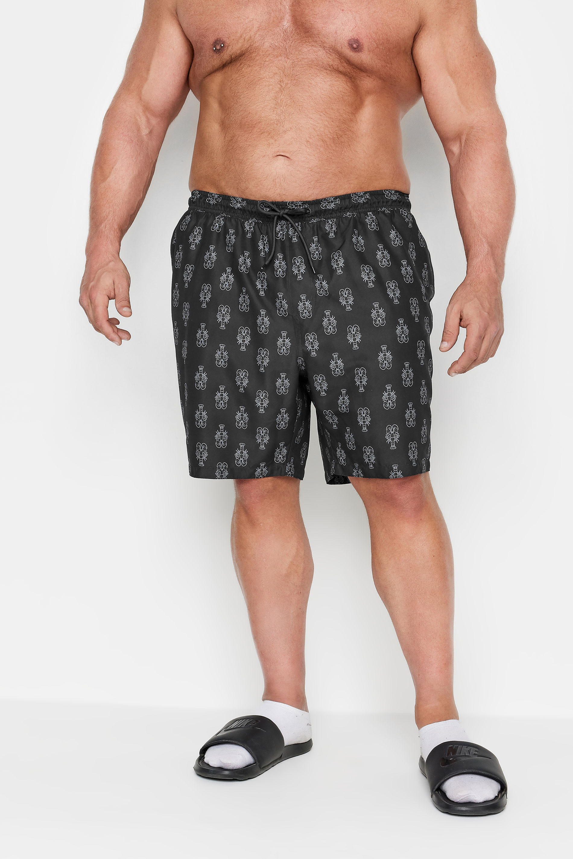 BadRhino Black Lobster Print Swim Shorts | BadRhino 1