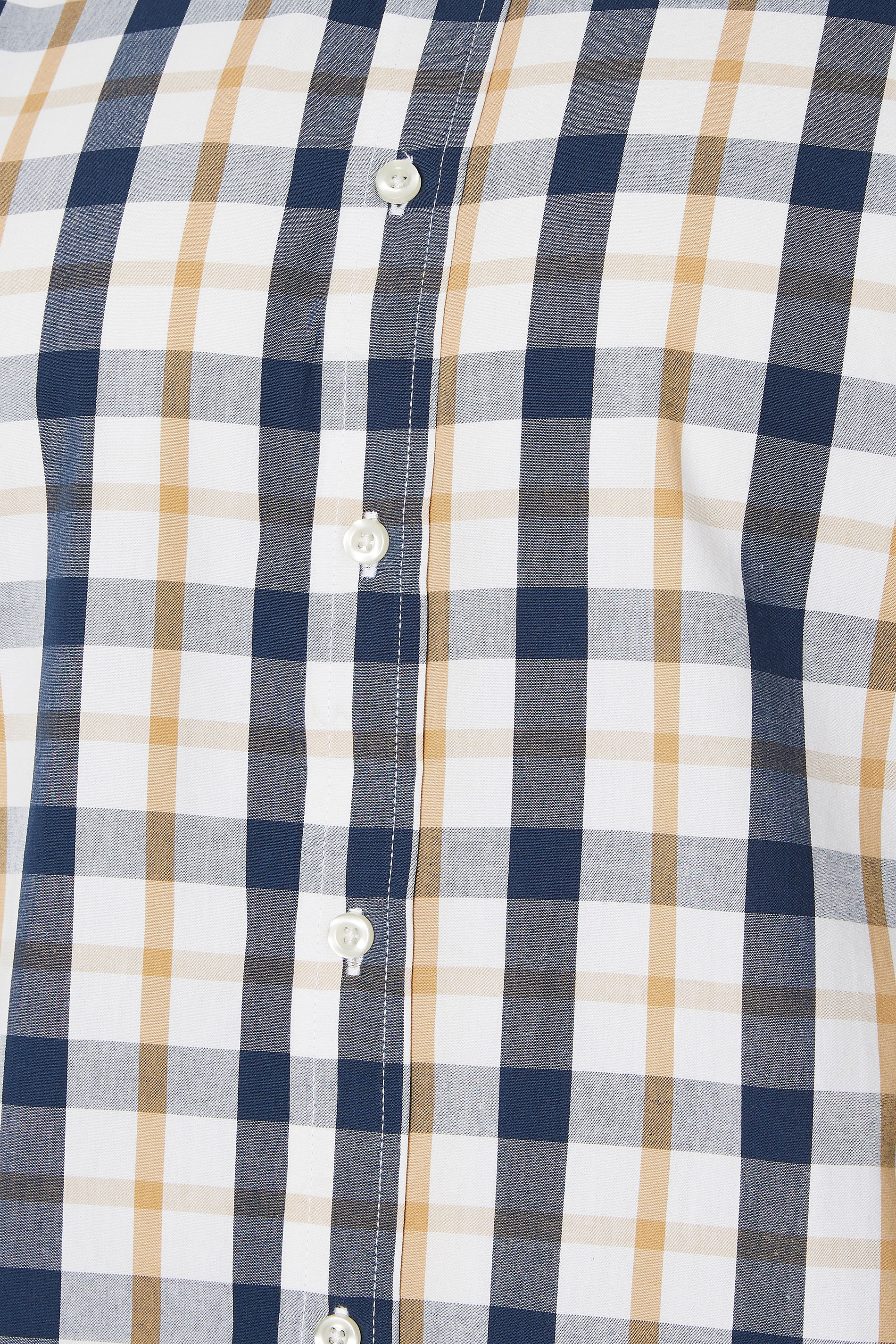 BadRhino Big & Tall Navy Blue & Tan Brown Short Sleeve Check Shirt | BadRhino 5