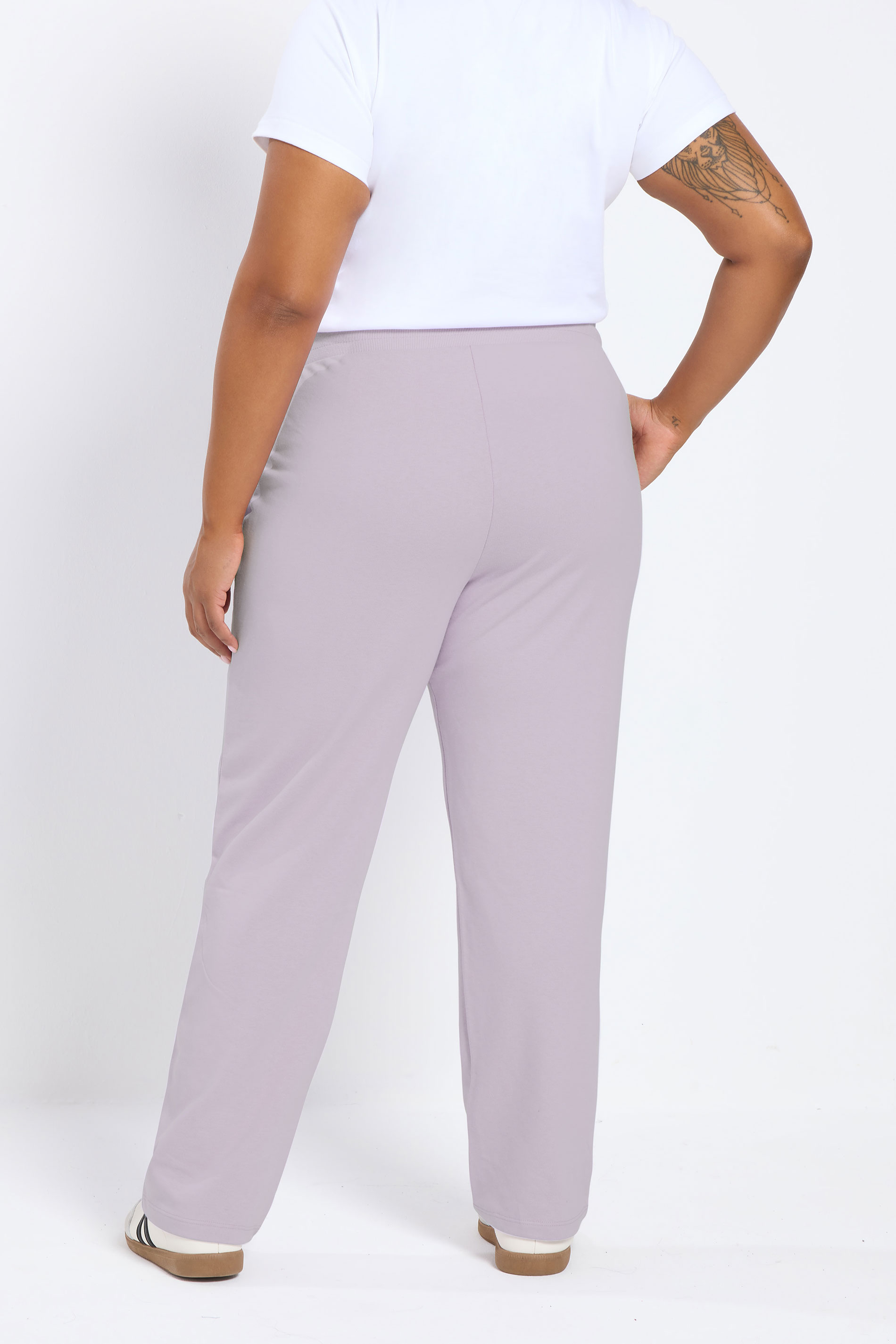 YOURS Plus Size Purple Tie Waist Joggers | Yours Clothing 4