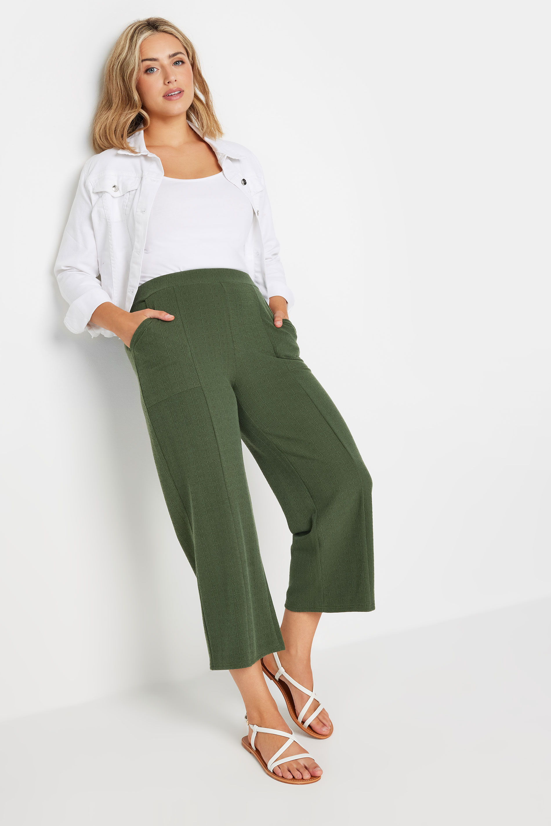 box pleated culotte - sap green