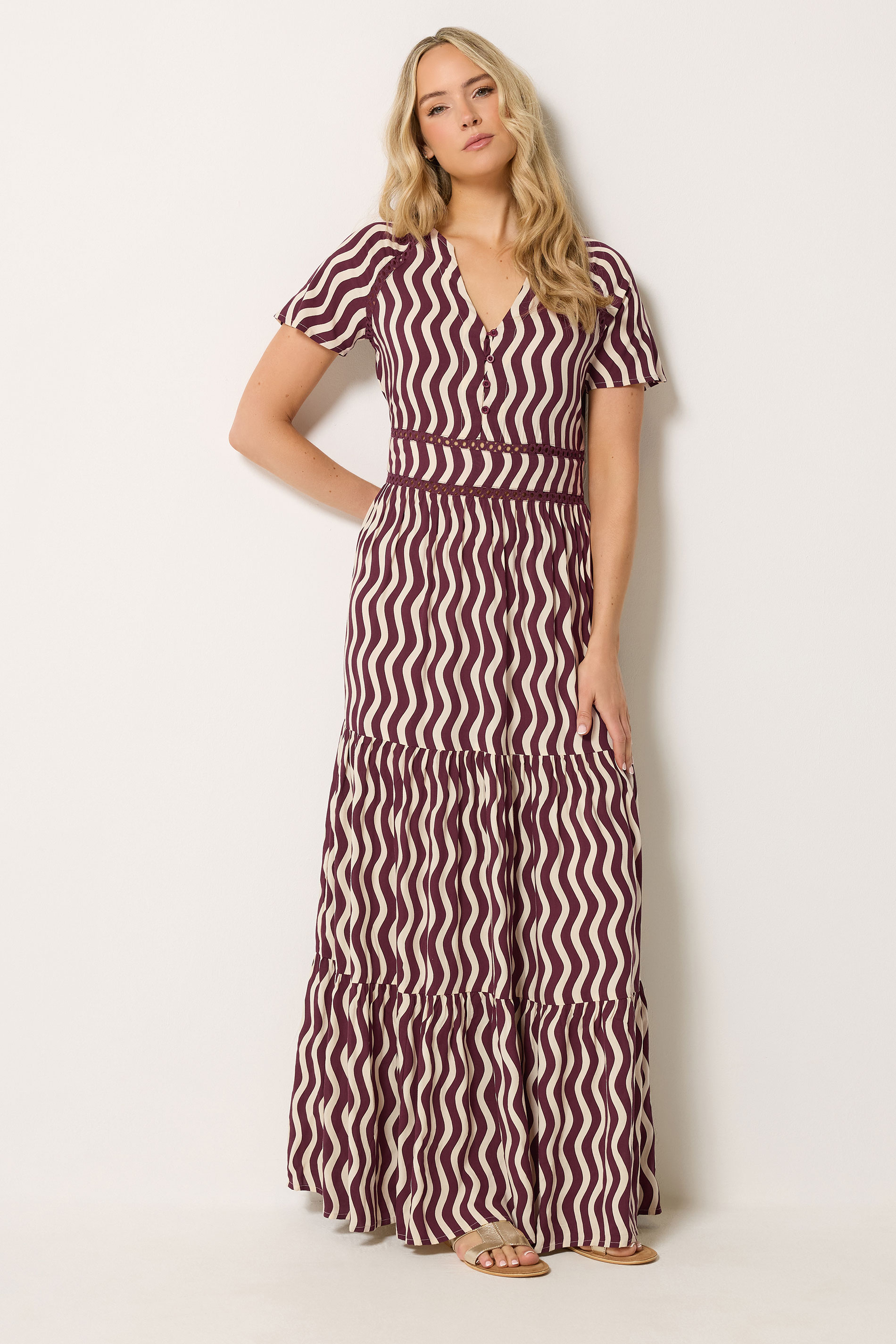 LTS Tall Women's Burgundy Red Swirl Print Maxi Dress | Long Tall Sally 3