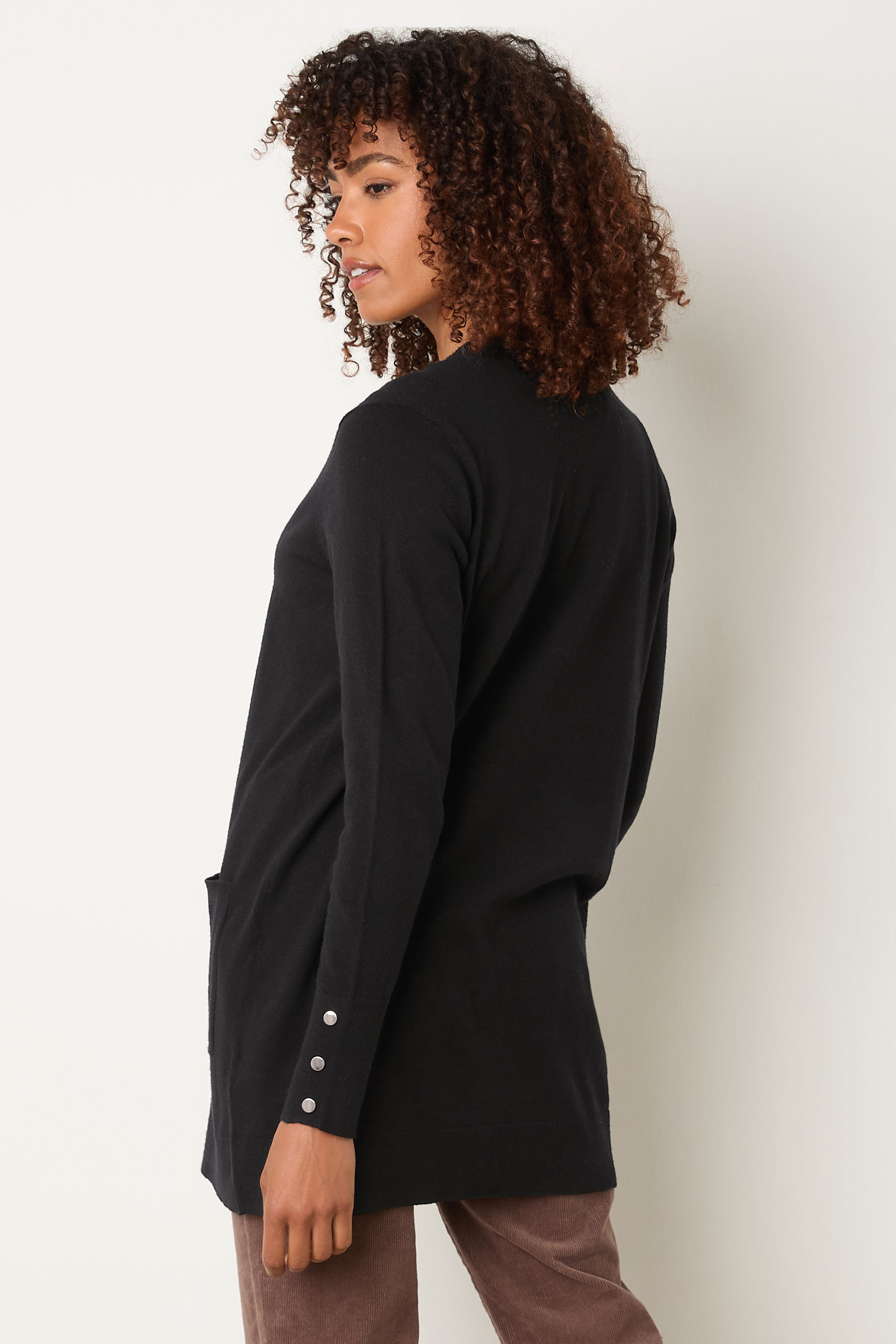 M&Co Black Button Detail Midi Cardigan | M&Co 2