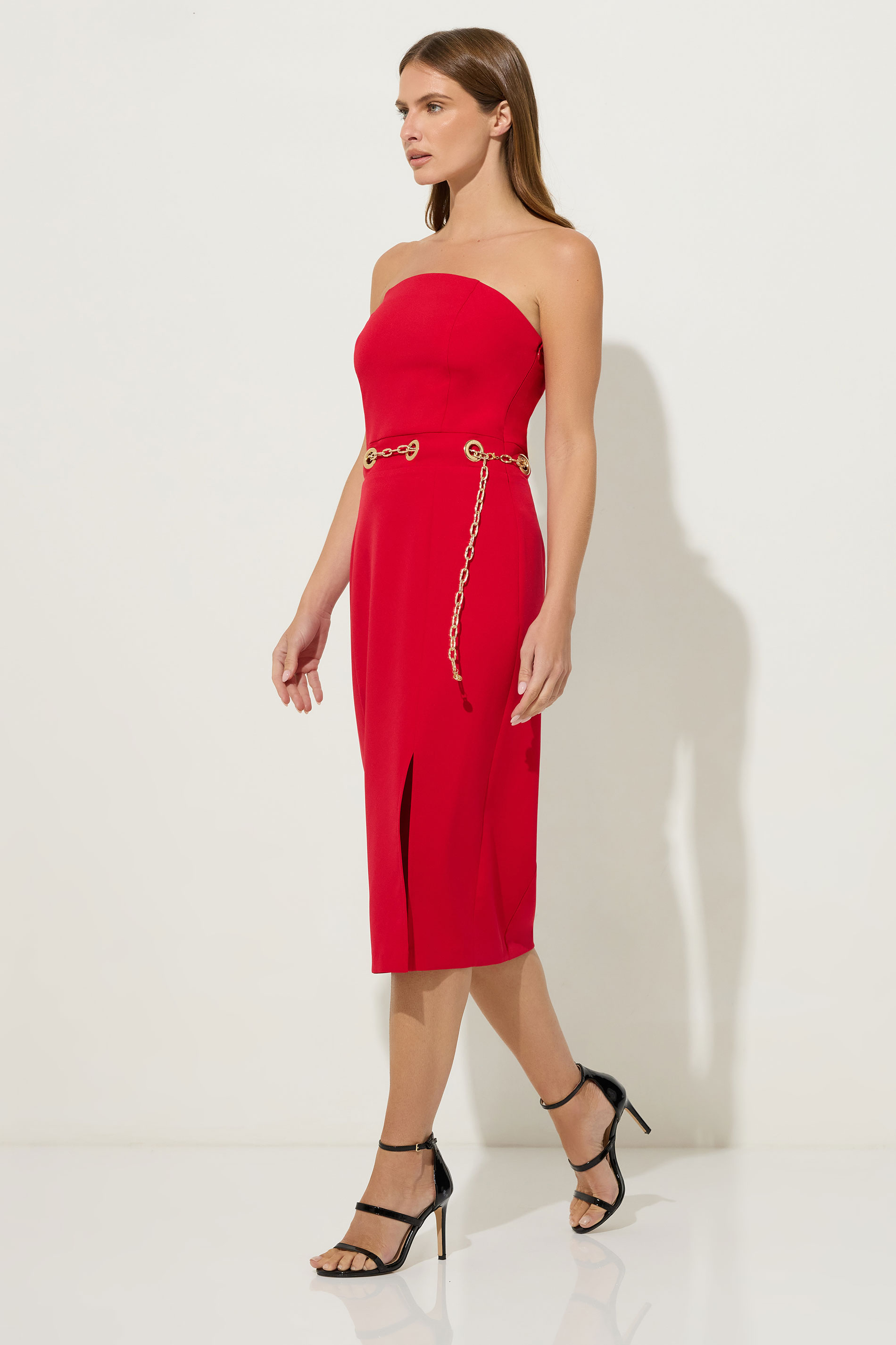 STAR Red Chain Bandeau Midi Dress | StarByJM 2