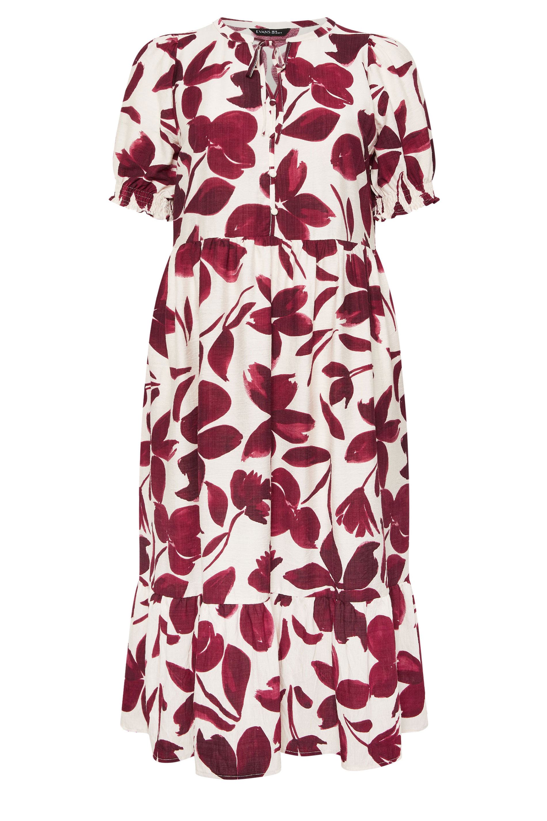 EVANS Plus Size Red Floral Tie Neck Maxi Dress | Evans 6