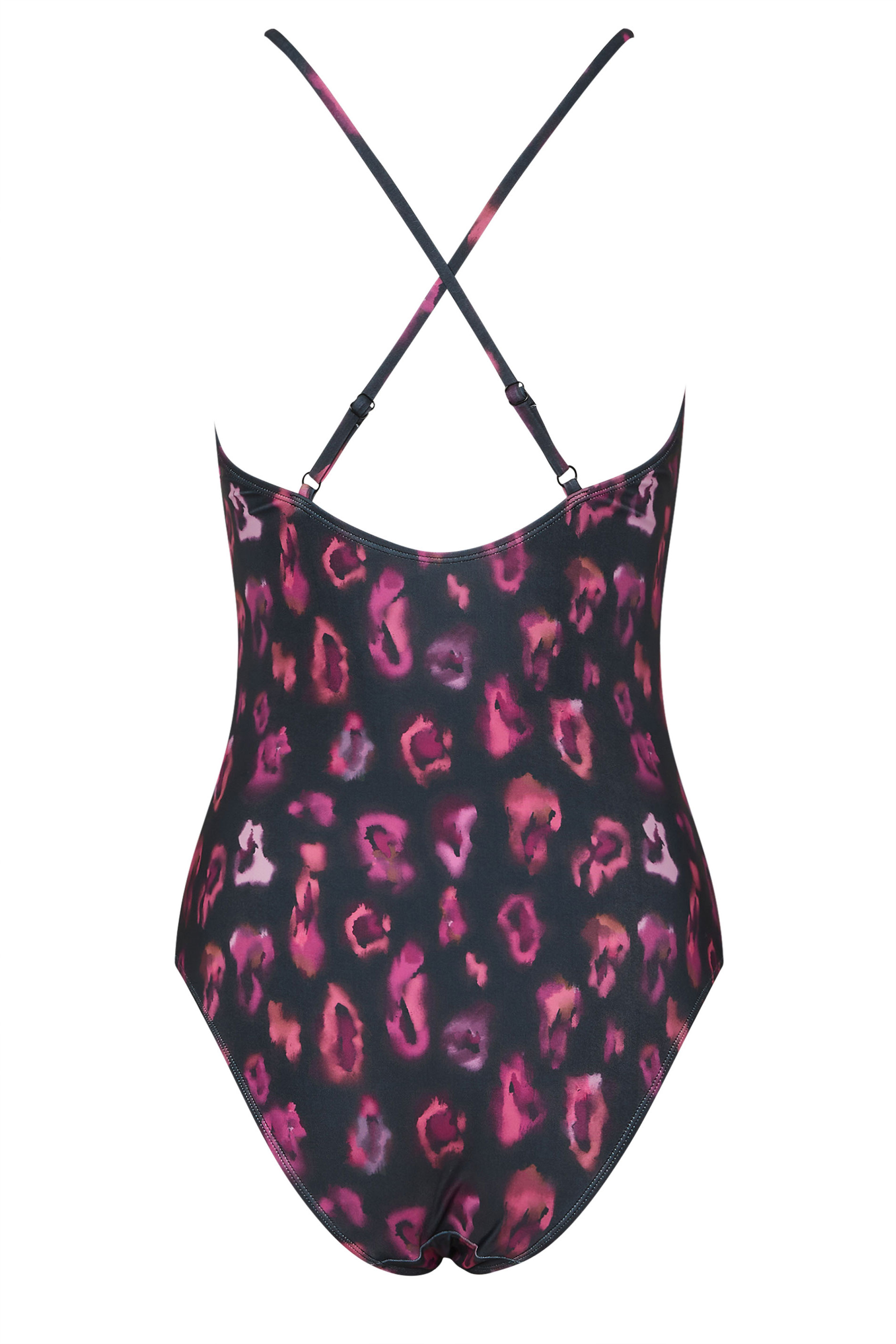 LTS Tall Womens Black & Pink Ombre Animal Print Swimsuit | Long Tall Sally 7