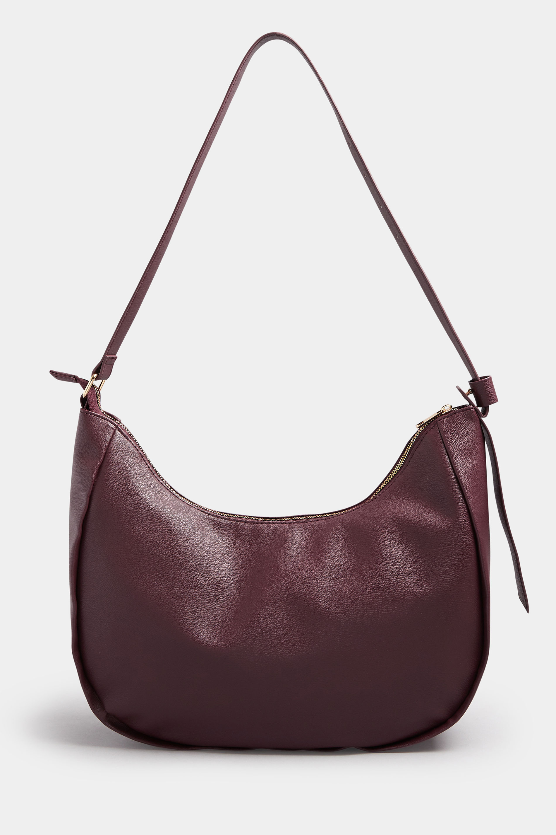 Burgundy Red Faux Leather Slouched Shoulder Bag | Yours Clothing 3