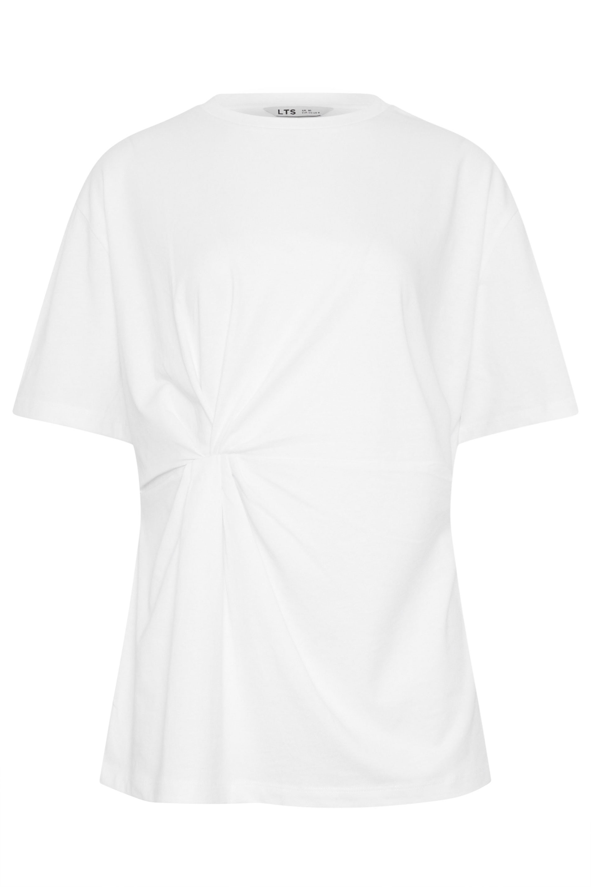 LTS Tall Women's White Twist Front Cotton T-Shirt | Long Tall Sally 6