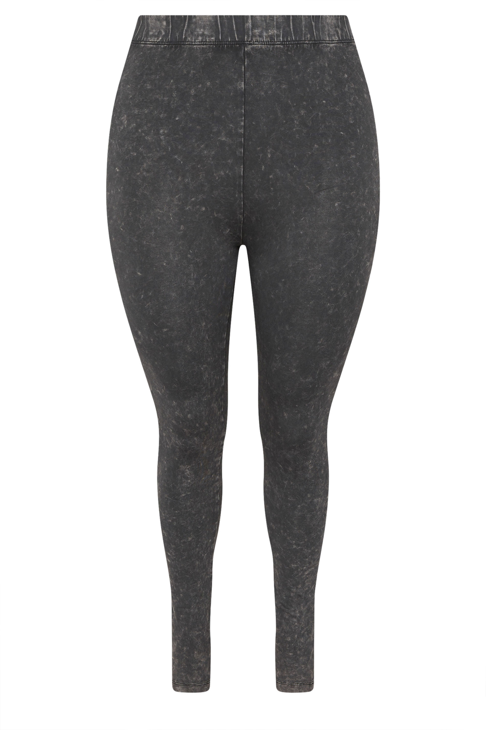 YOURS Plus Size Black Acid Wash Leggings | Yours Clothing 5
