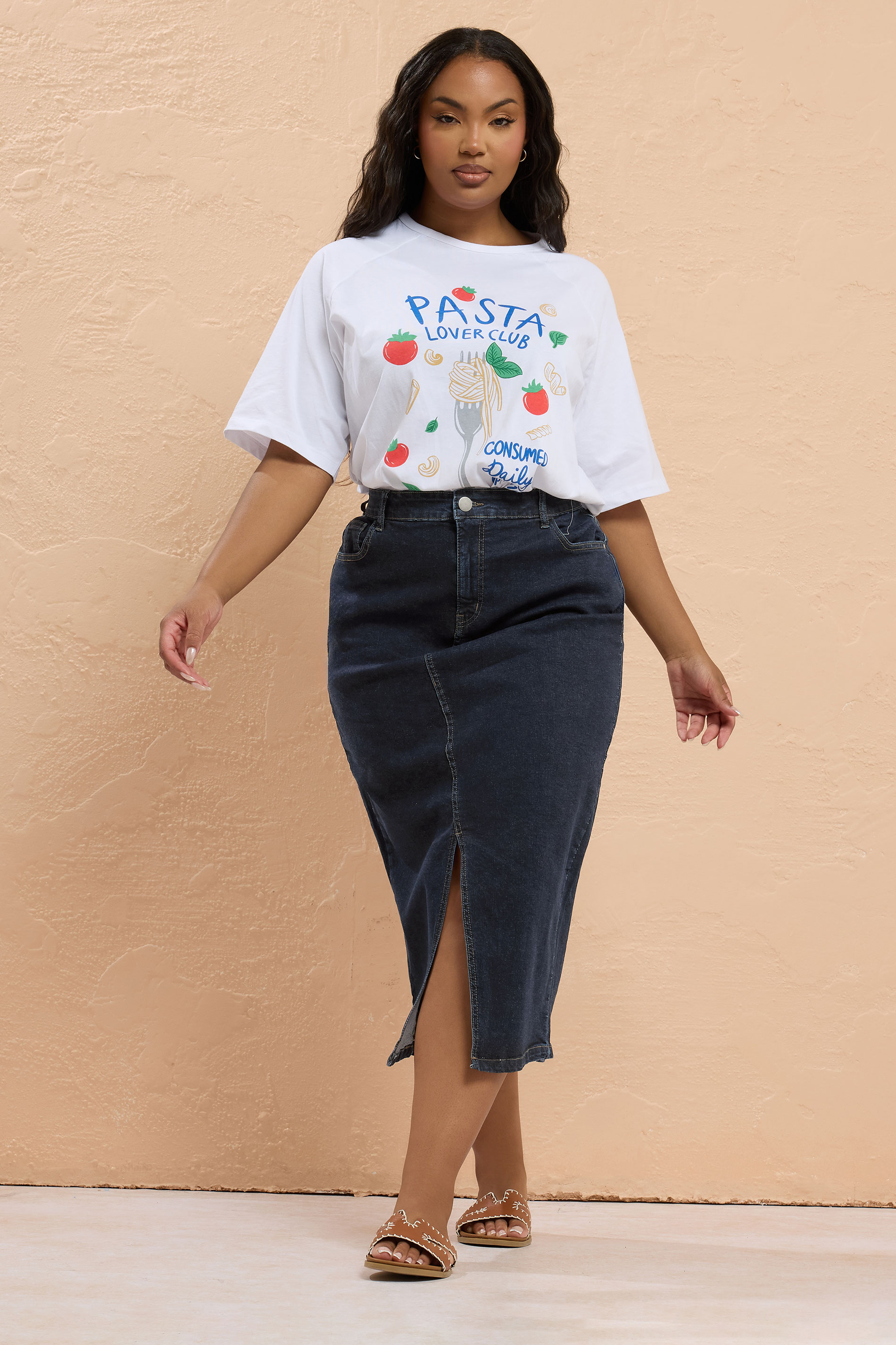 YOURS Plus Size Indigo Blue Stretch Denim Midaxi Skirt | Yours Clothing 2