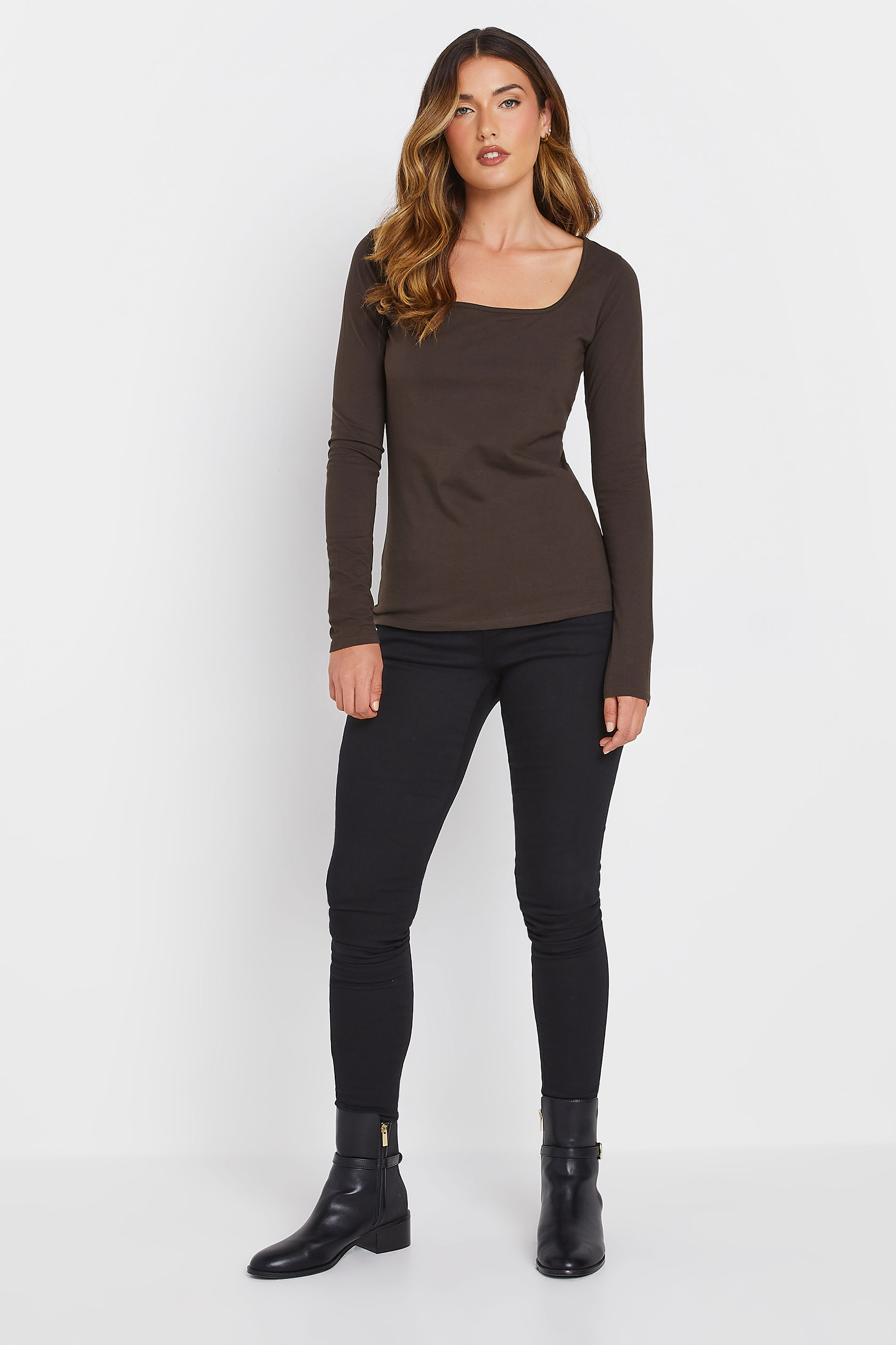 LTS Tall 2 PACK Green & Brown Square Neck Tops | Long Tall Sally 5