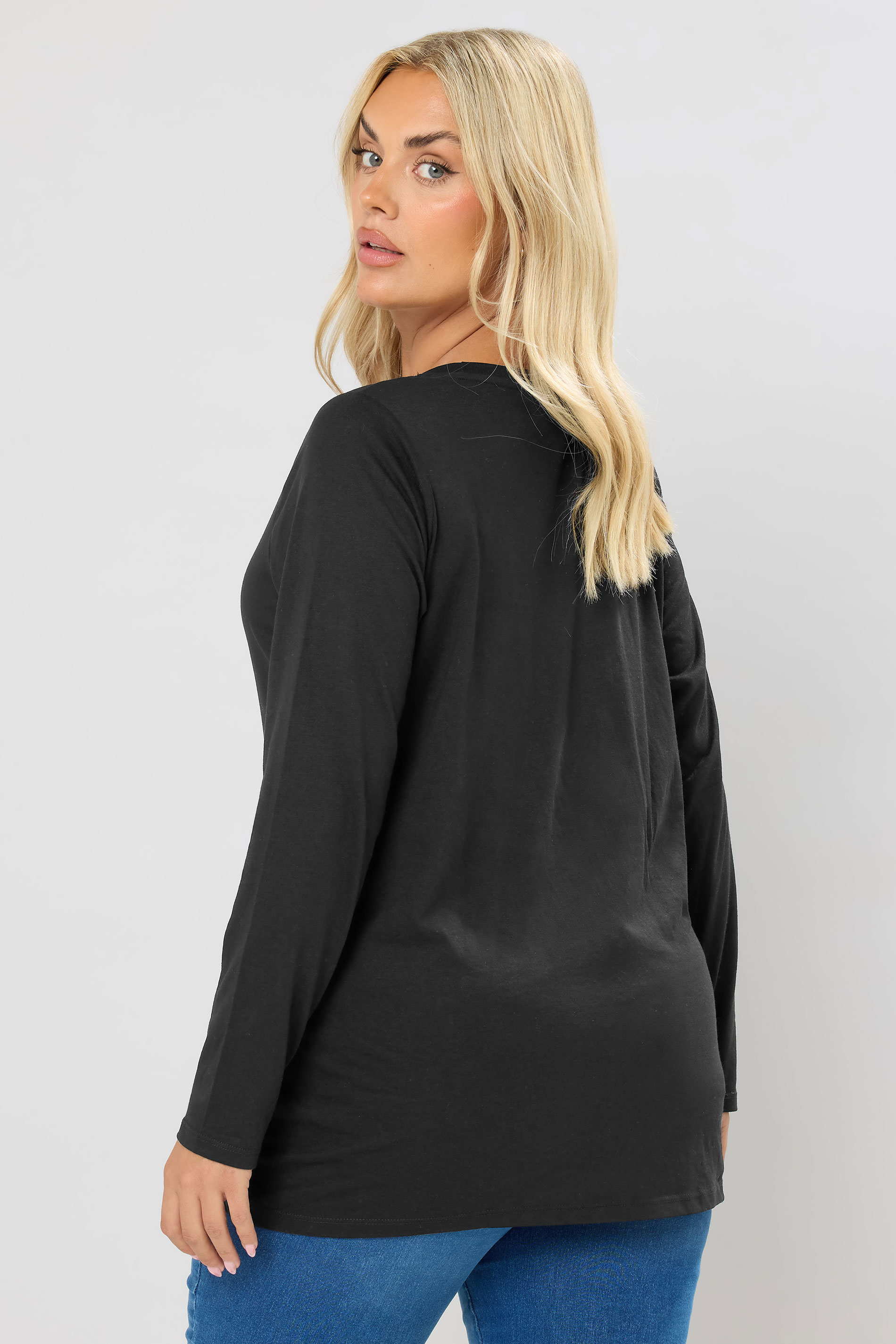 YOURS Plus Size 3 PACK Black Core T-Shirt Essentials Set | Yours Clothing 7
