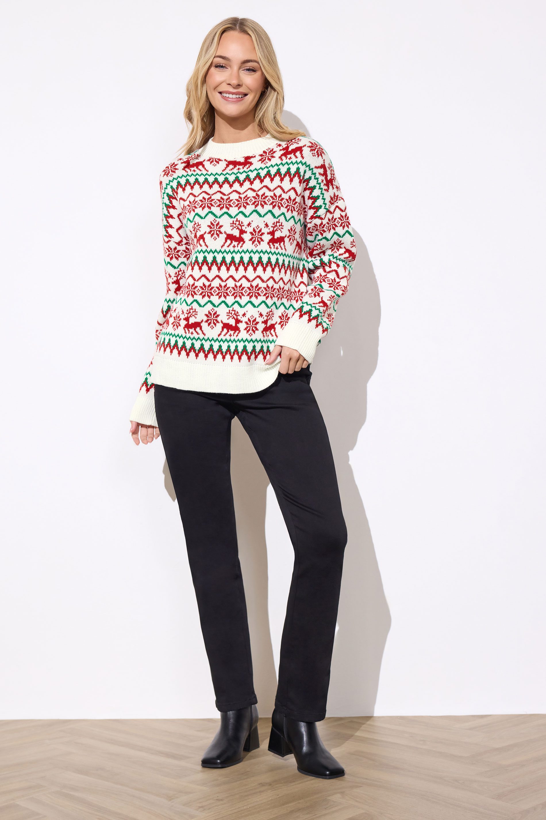 M&Co Red Reindeer Novelty Christmas Jumper | M&Co 1