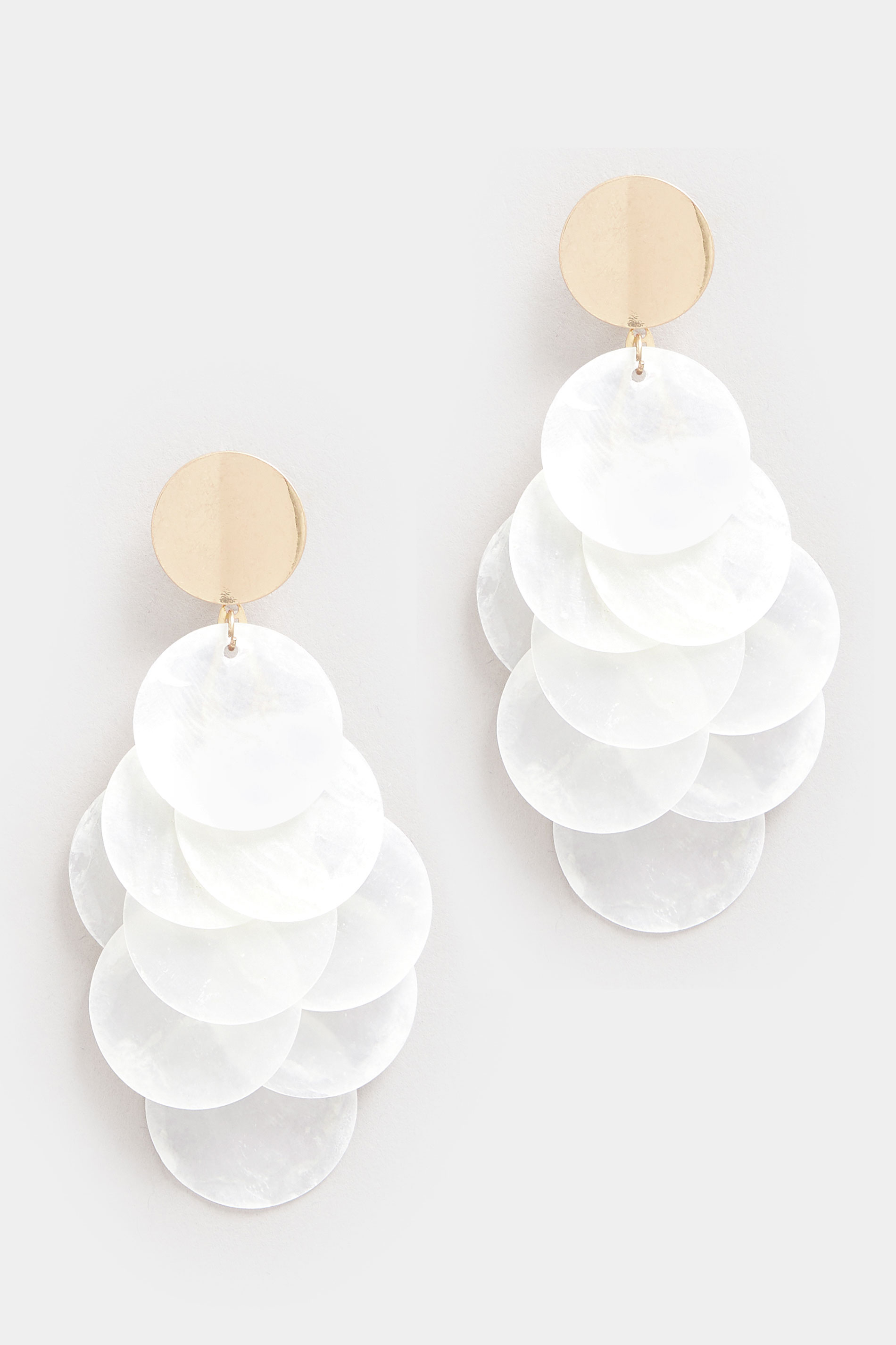 Gold Tone Statement Shell Drop Earrings | Yours Clothing 3