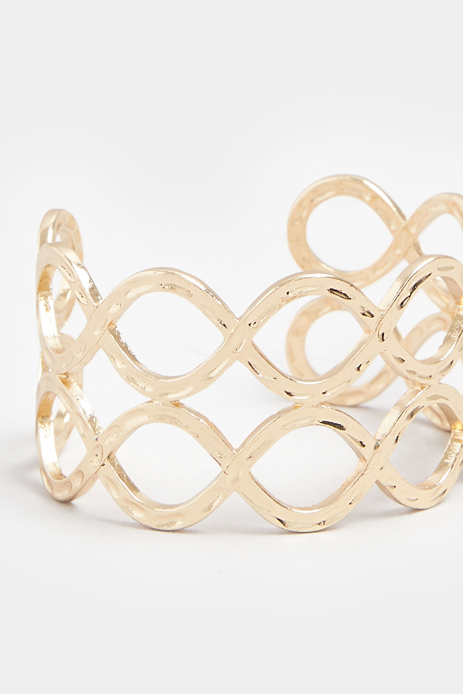 Gold Tone Textured Twist Cuff Bracelet | Yours Clothing 2