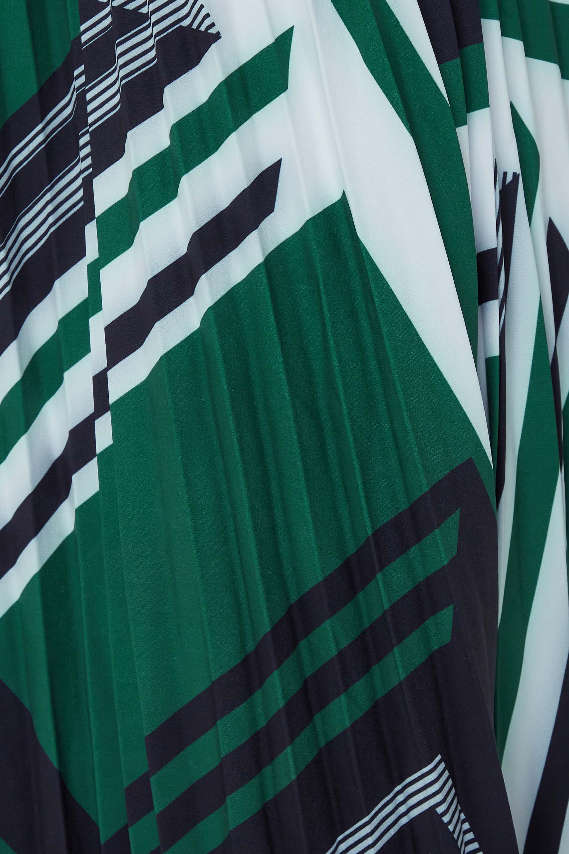 M&Co Green Geometric Print Pleated Midi Skirt | M&Co 3