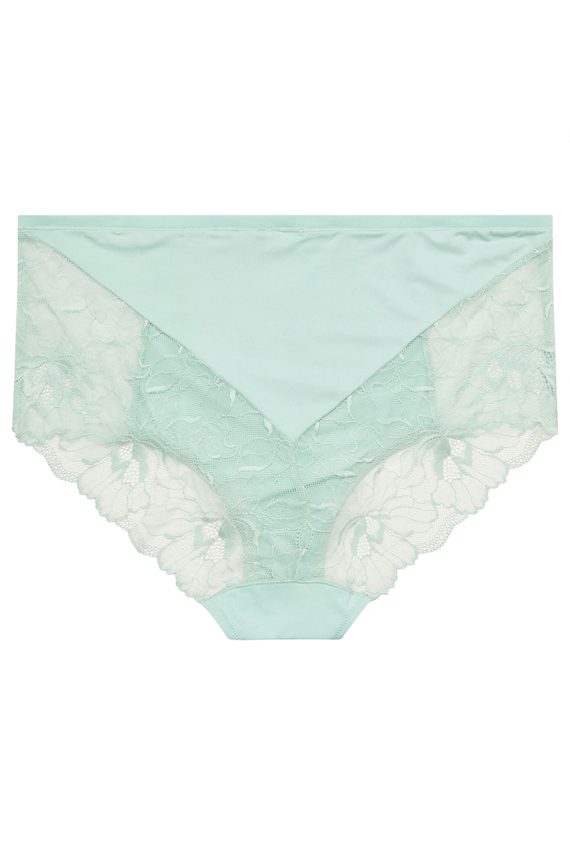 YOURS Plus Size Mint Green Microfibre Lace Full Briefs | Yours Clothing 6