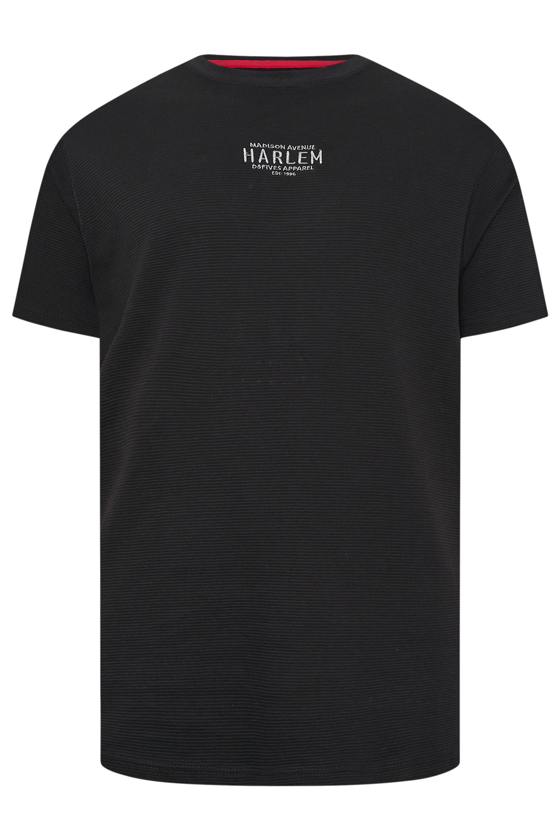 D555 Big & Tall Black 'Harlem' Ribbed T-Shirt | BadRhino 2